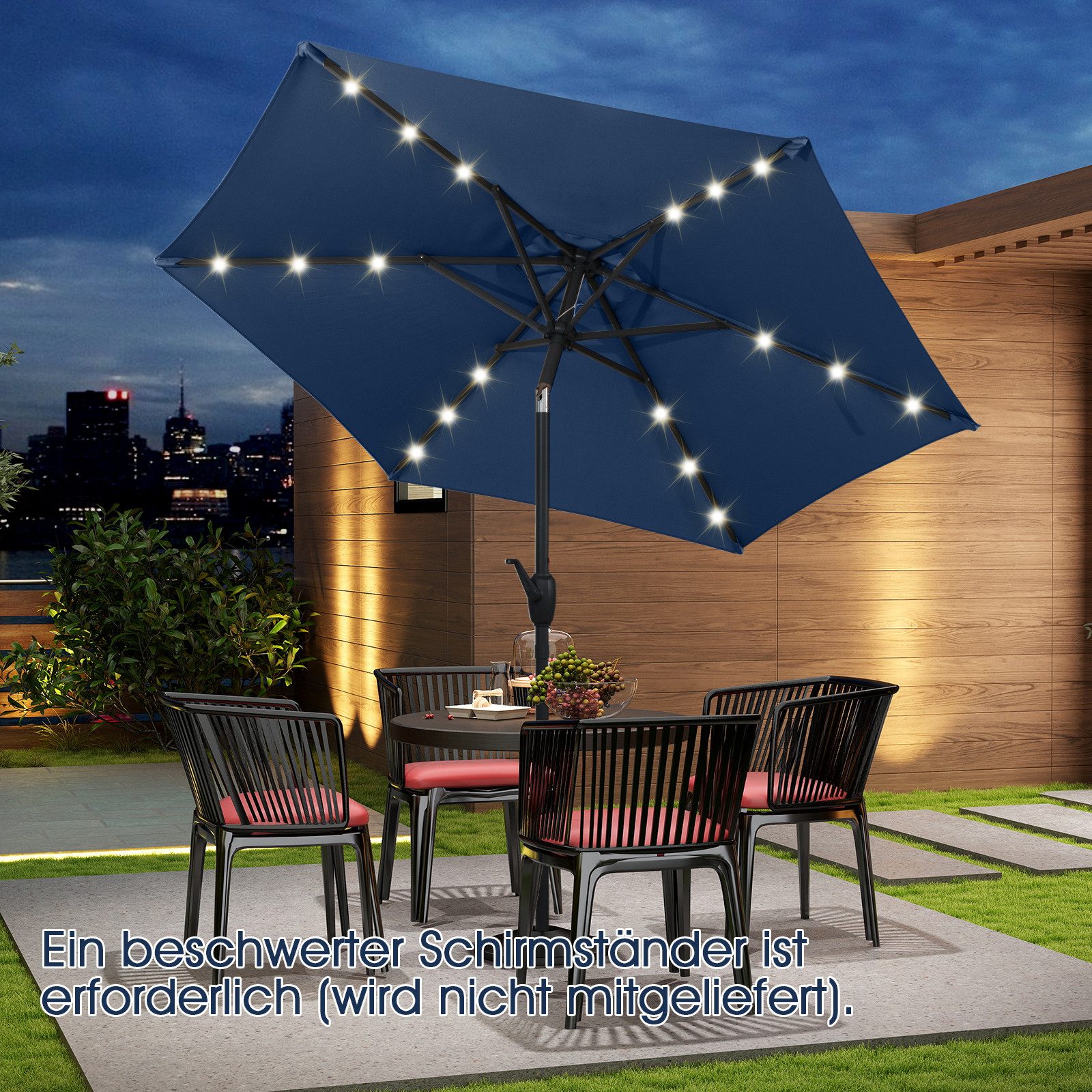 KOMFOTTEU Sonnenschirm, Terrassenschirm mit Lichtern, 6 günstig online kaufen