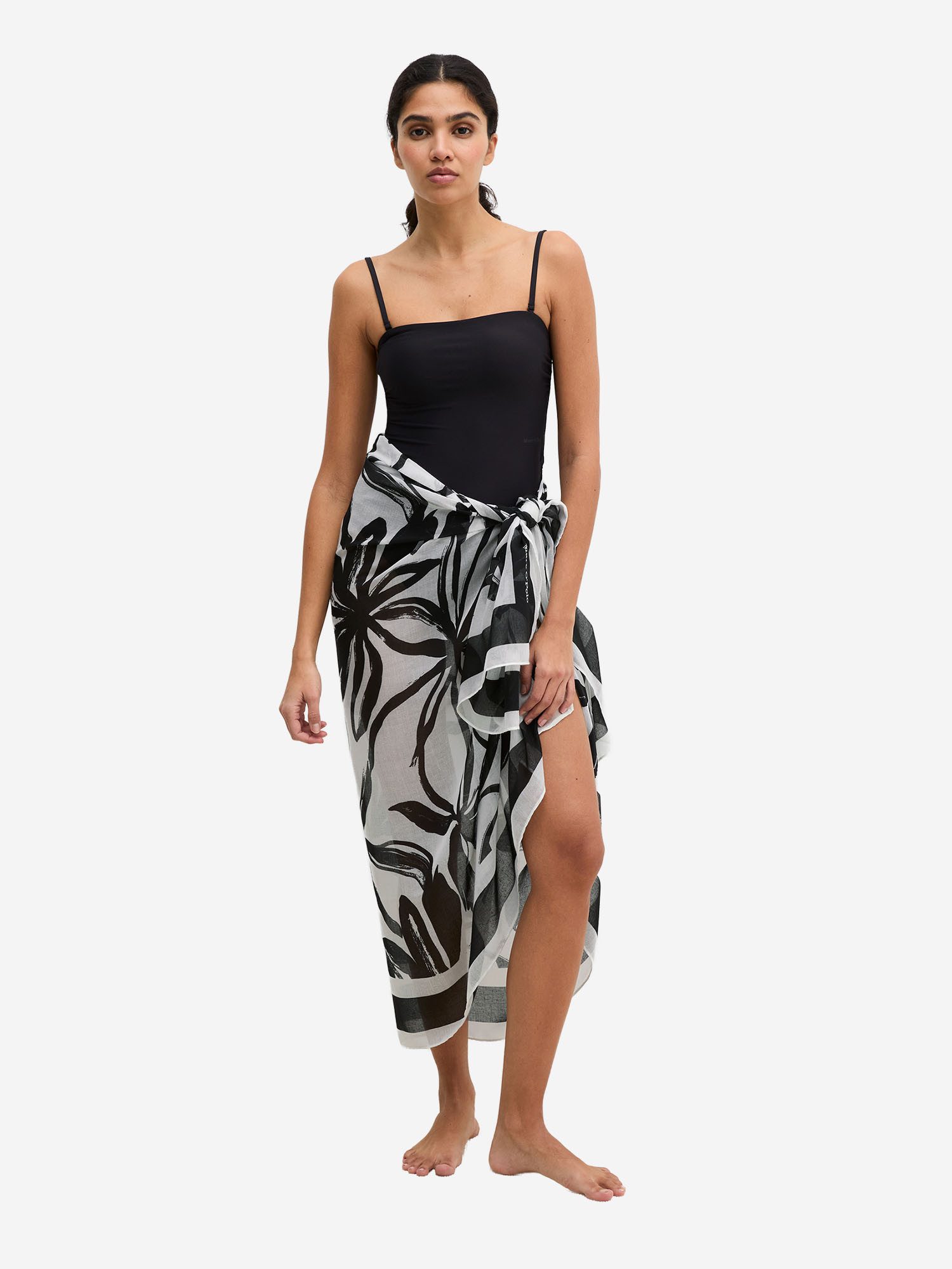 Marc O'Polo Pareo Abstract Flower, Sarong, Strandtuch Wickel, Strand Pareo