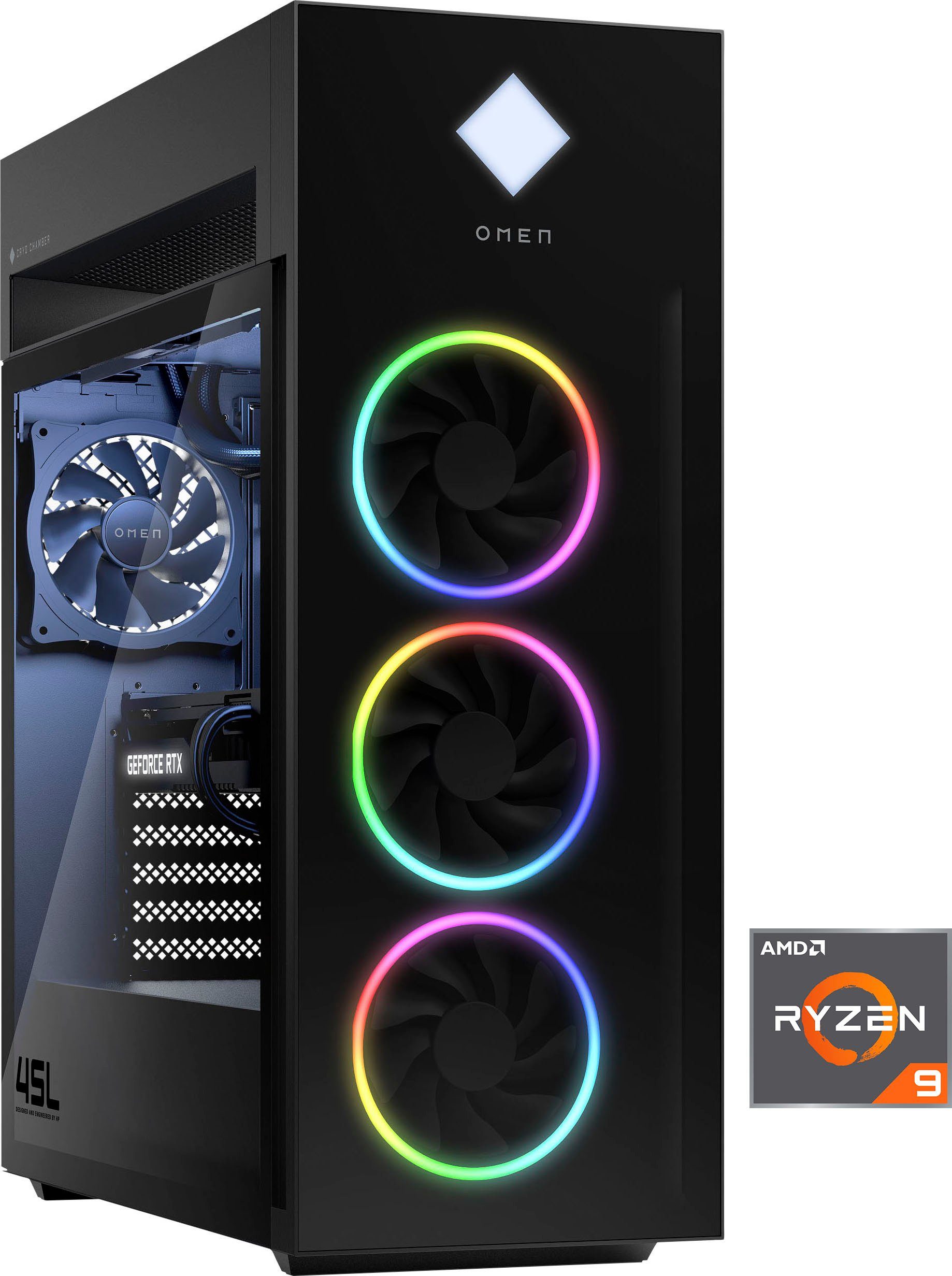 HP OMEN GT22-1290ng Gaming-PC (AMD Ryzen 9 7900X, NVIDIA GeForce RTX 4070 12GB, 32 GB RAM, 1000 GB SSD, Wasserkühlung)