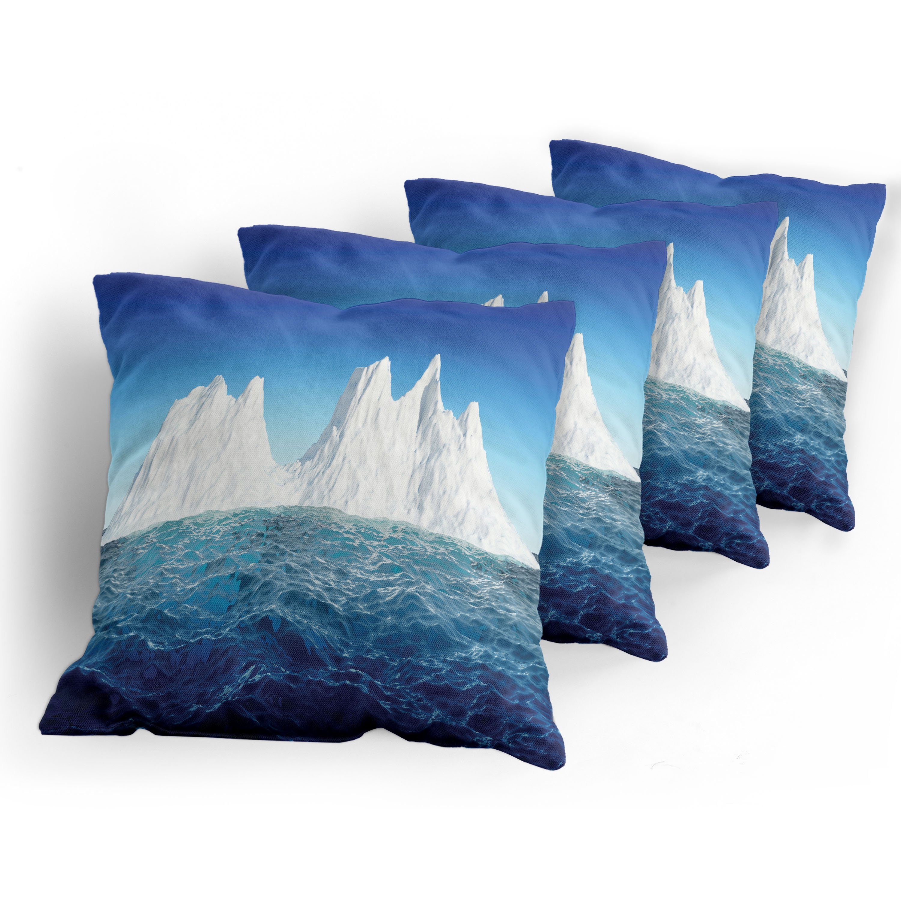Stück), Abakuhaus Berg Accent Kissenbezüge Doppelseitiger Digitaldruck, Modern Ocean (4 Ice in Antarktis-Szene
