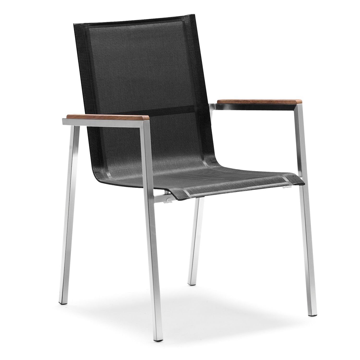 Stuhl 2x Edelstahl, aus Zelsius 88 x 56 55 Gartenstuhl x cm, Gartenstuhl schwarz,