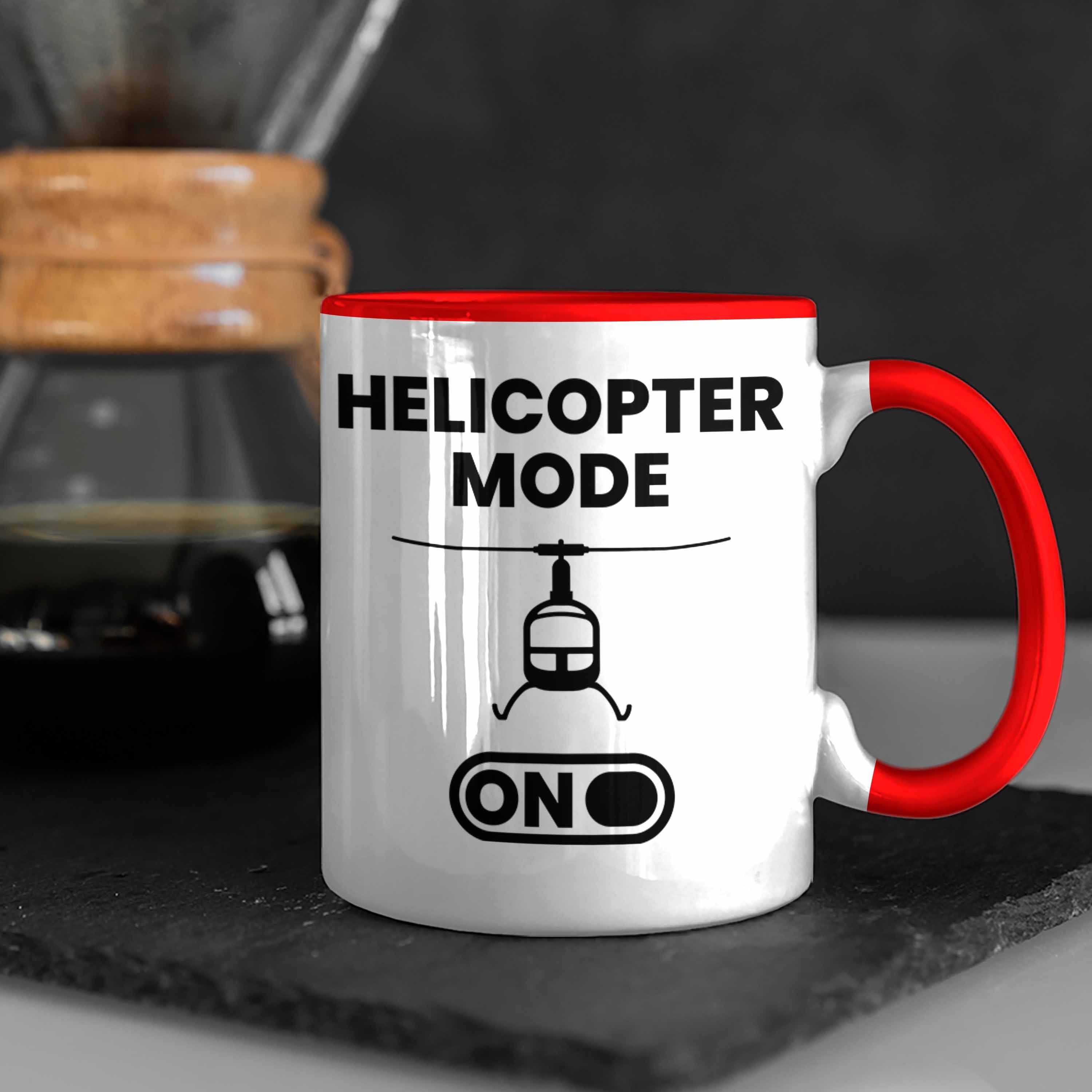 Trendation Rot Tasse Helikopter Jungs Tasse Jungen Geschenke Modell Pilot - Geschenk Helikopter Trendation Geschenkidee