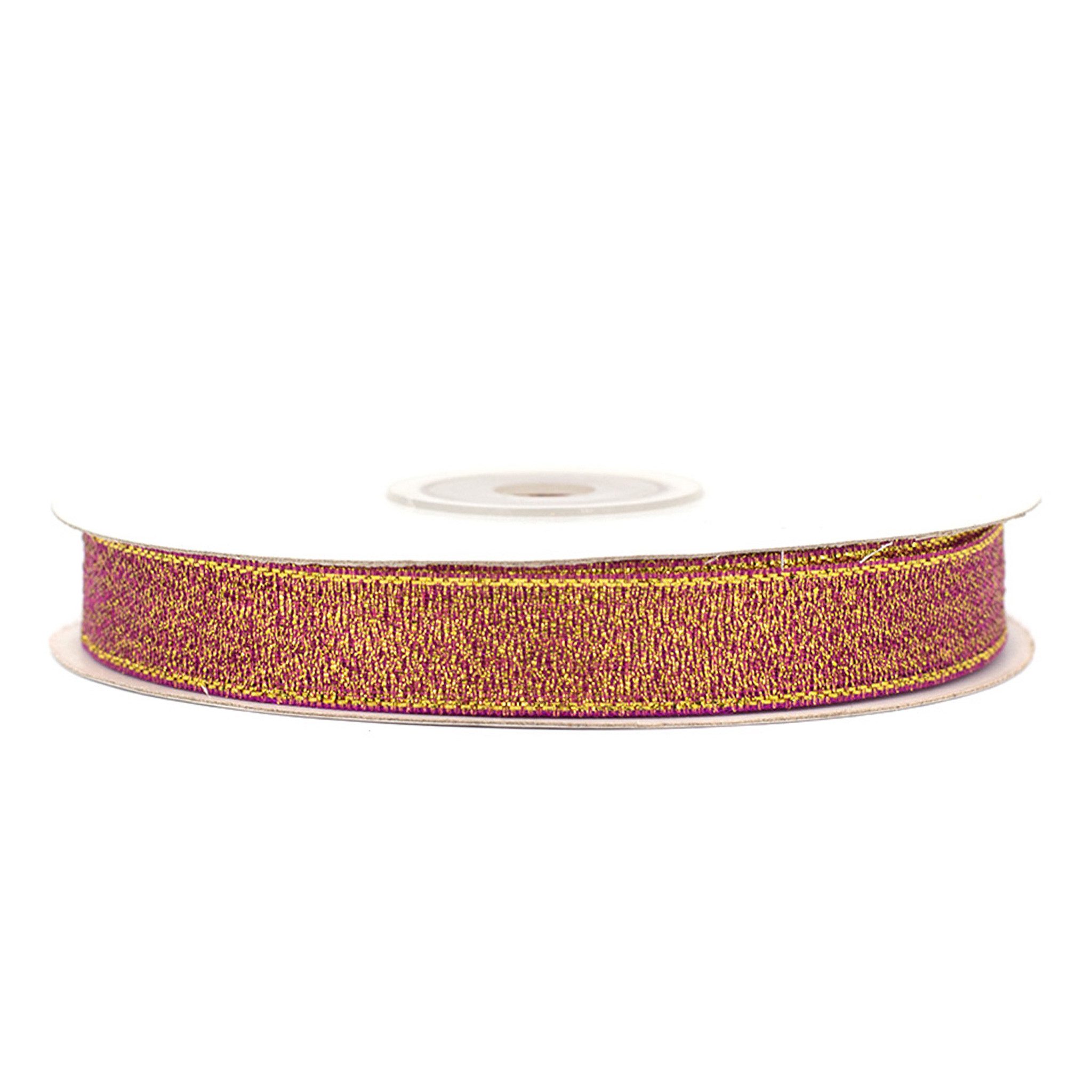 Creativery Geschenkband, Glitzerband 12mm x 32m Rolle Rot / Gold