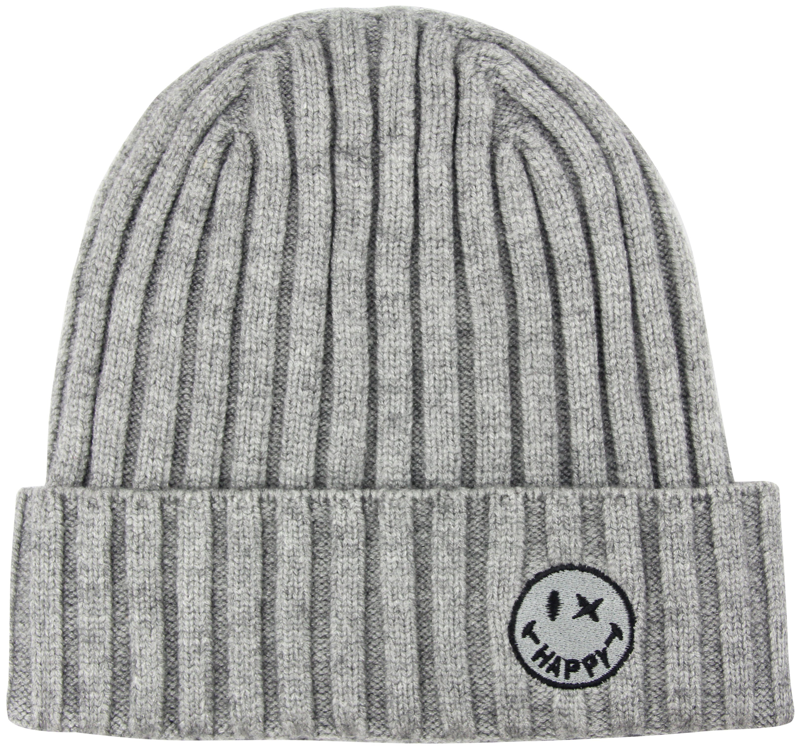 warmem One-Size M2022SM Frentree mit Strickmütze Beanie Innenfutter, gefüttert Strickmütze Hellgrau