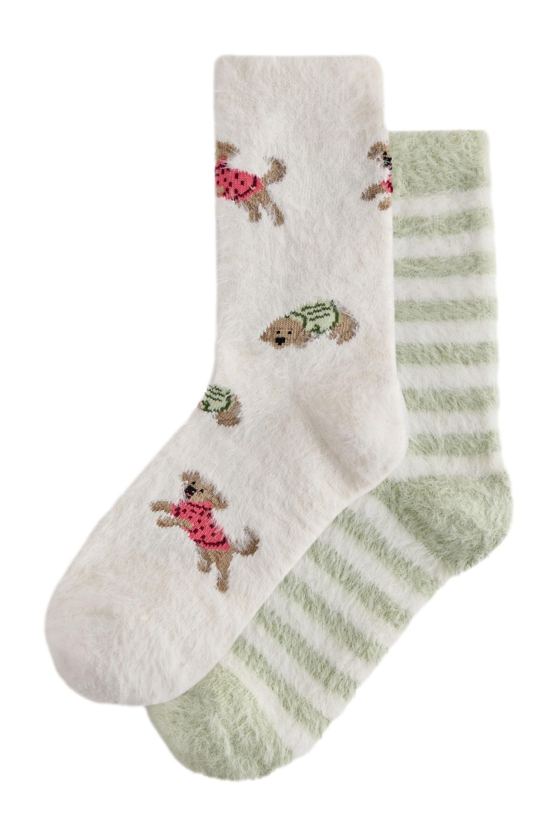 Next Kuschelsocken Sehr flauschige Kuschelsöckchen, 2er-Pack (2-Paar)