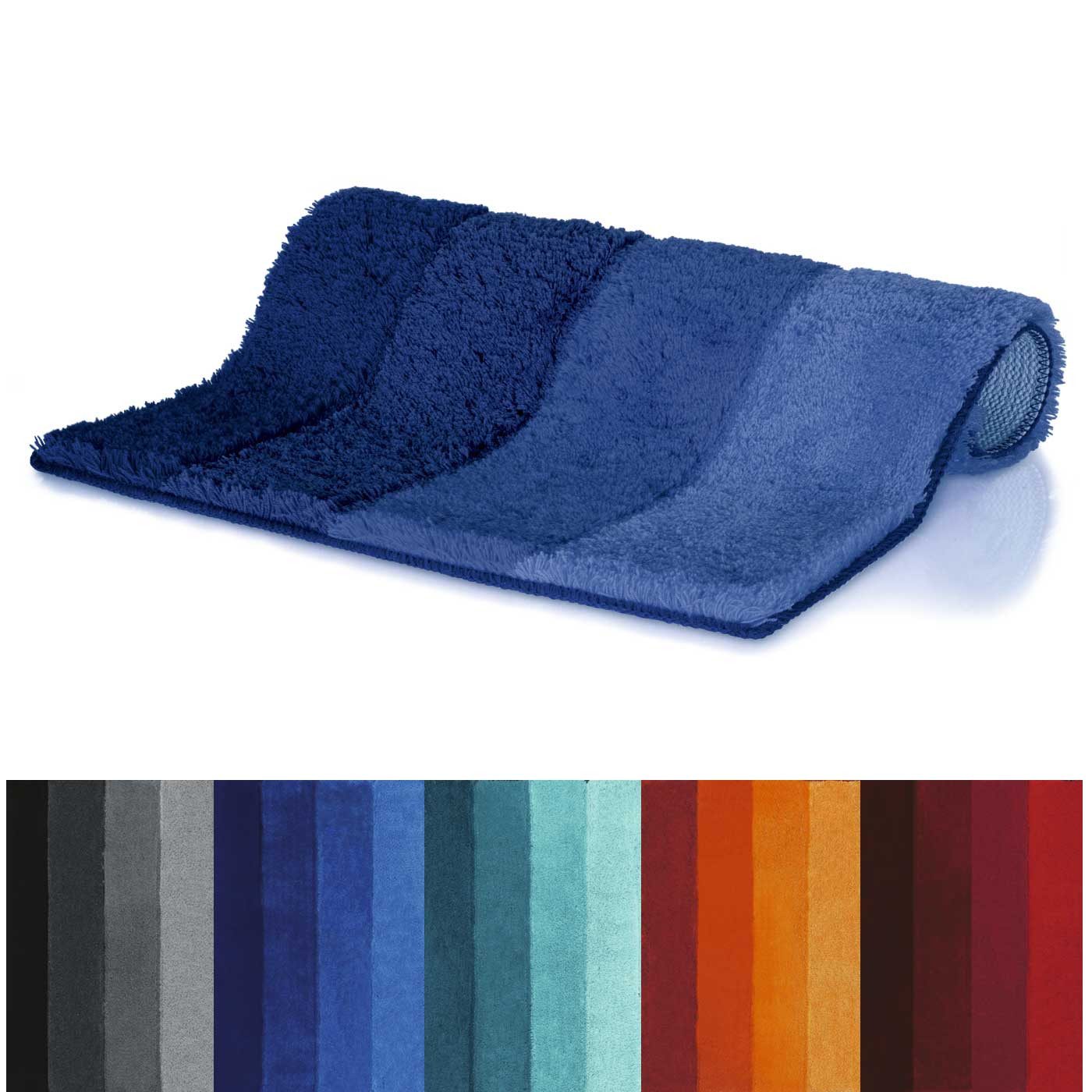 spirella Badematte Spirella Badteppich Badematte Badvorleger Duschvorleger Mikrofaser, Höhe 25 mm, Badteppich Hochflor 20-25 mm, Für Fussbodenheizung geeignet, 90% Polyester, rechteckig
