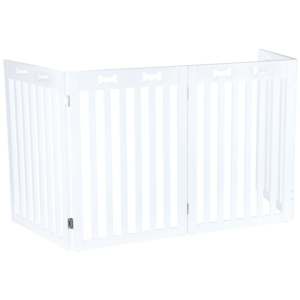 TRIXIE Absperrgitter Hunde-Absperrgitter, 4-teilig - weiß - 60–160 × 75 cm