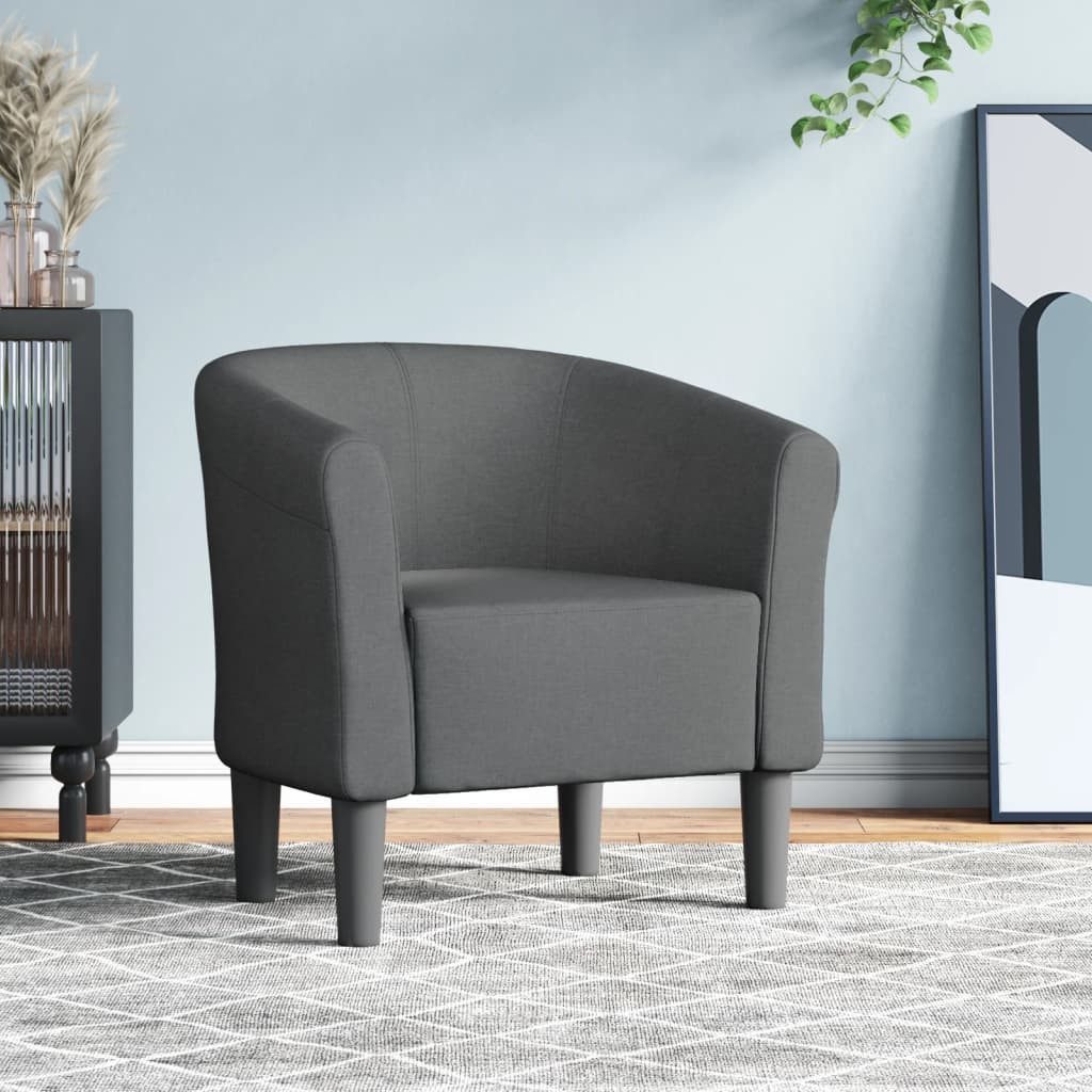 furnicato Cocktailsessel Eleganter Clubsessel Dunkelgrau 70 x 56 x 68 cm (1-St), Bequemer Sessel mit Schaumstofffüllung für das Wohnzimmer oder Büro