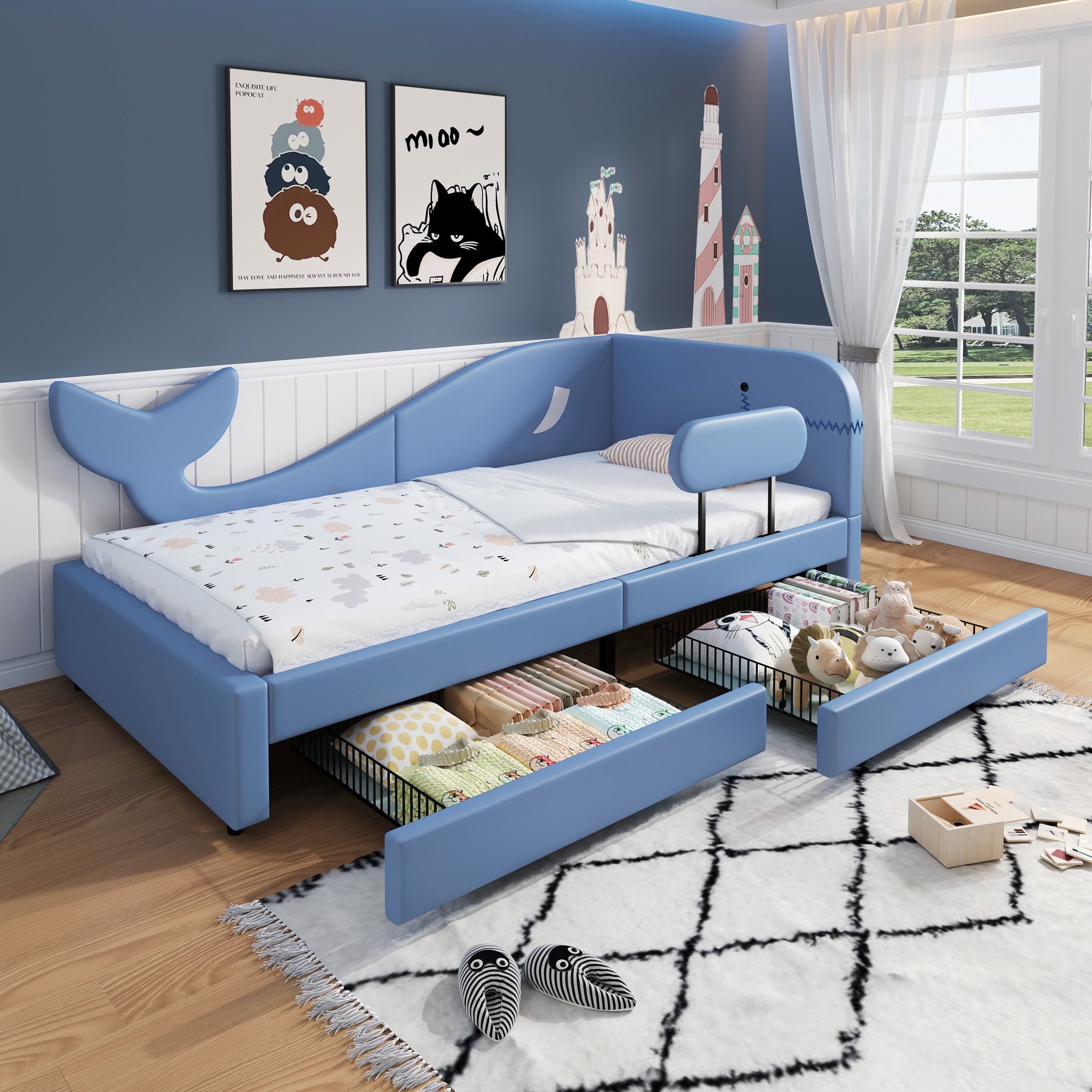 Merax Polsterbett 90x200cm in Walform (1-tlg), günstig online kaufen