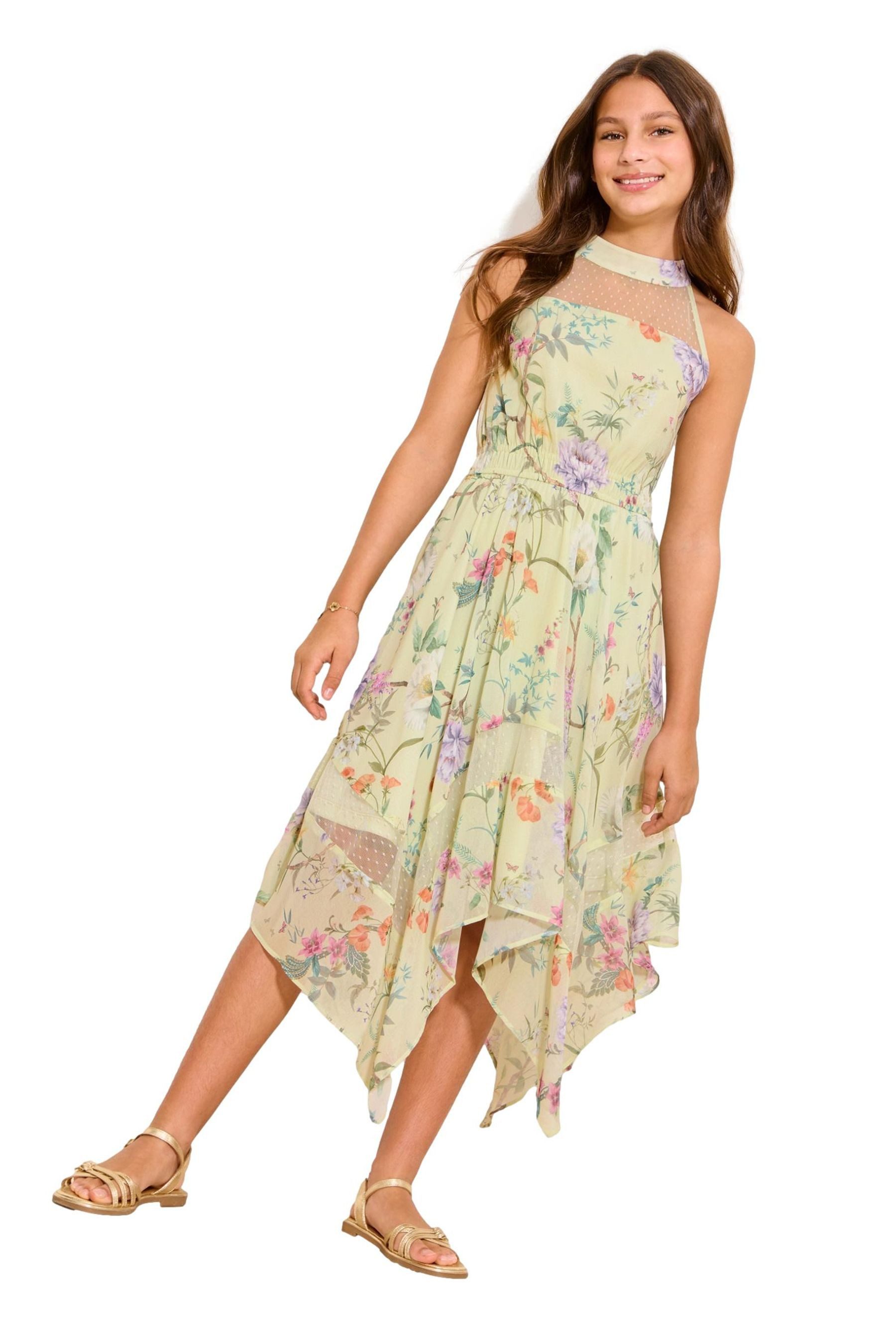 LIPSY Partykleid Lipsy festliches Kleid mit Zipfelsaum und Spitze (1-tlg)