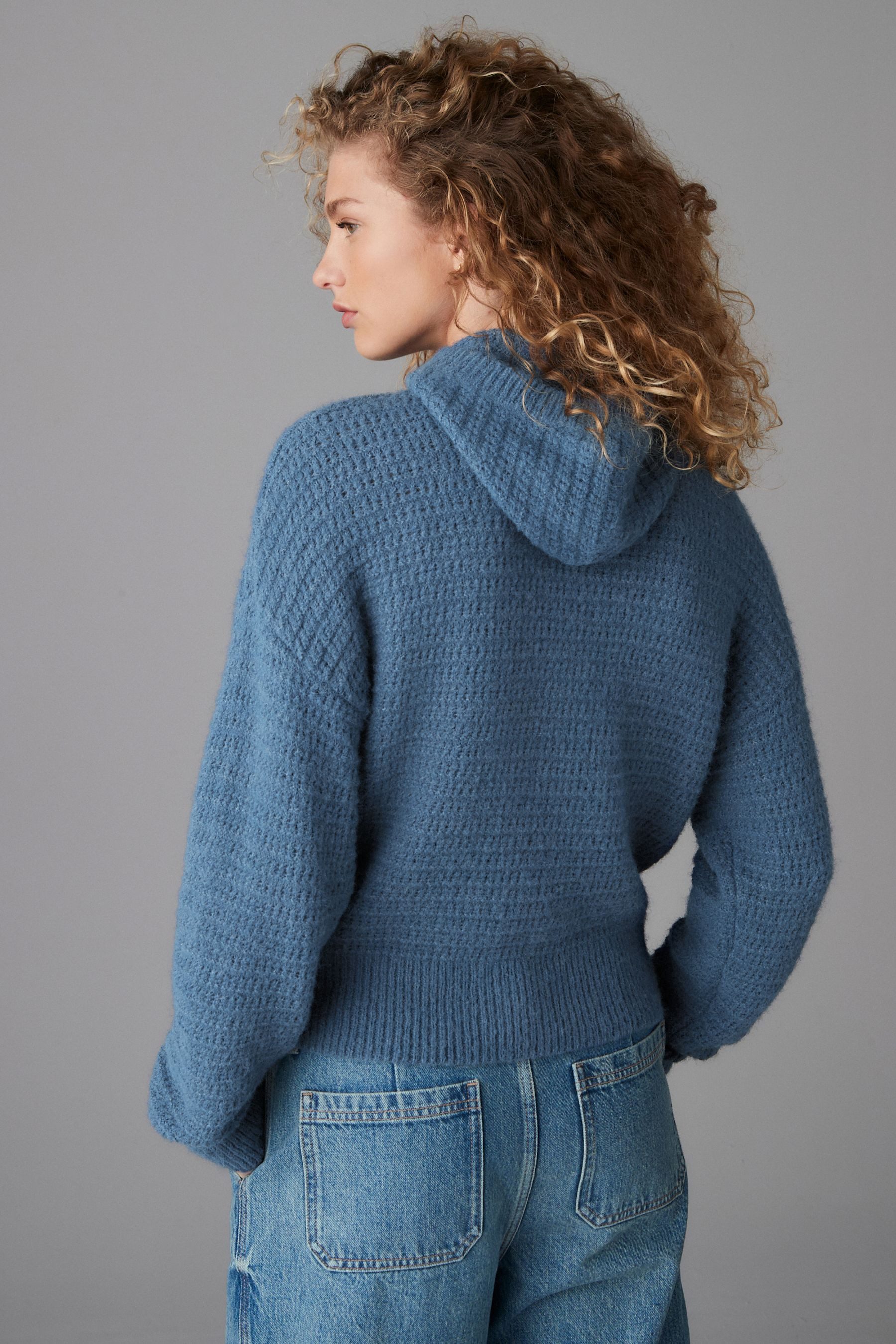 Next Strickpullover Lockeres Kapuzensweatshirt mit Ziernähten günstig online kaufen
