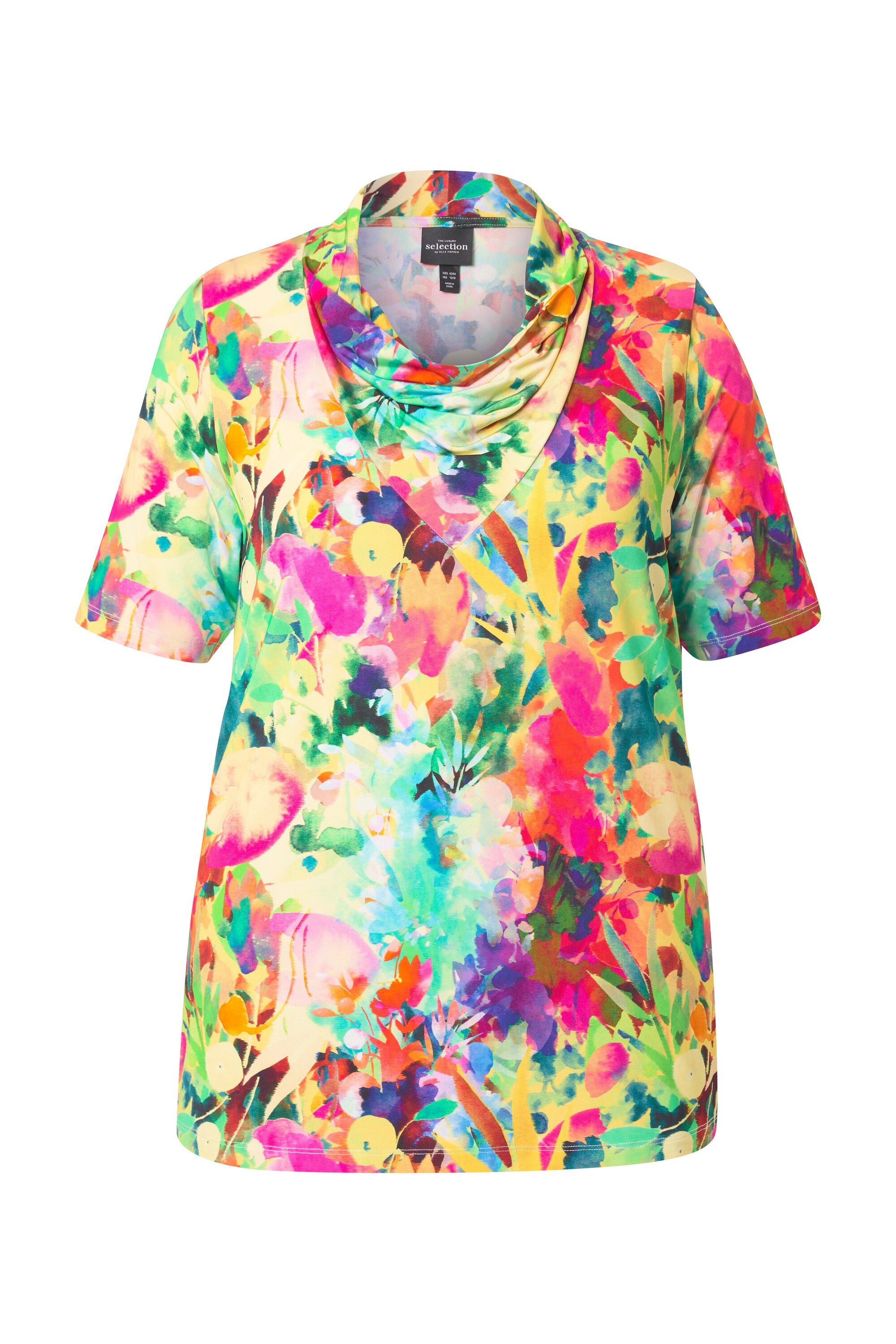 Ulla Popken T-Shirt Slinkyshirt floraler Druck günstig online kaufen