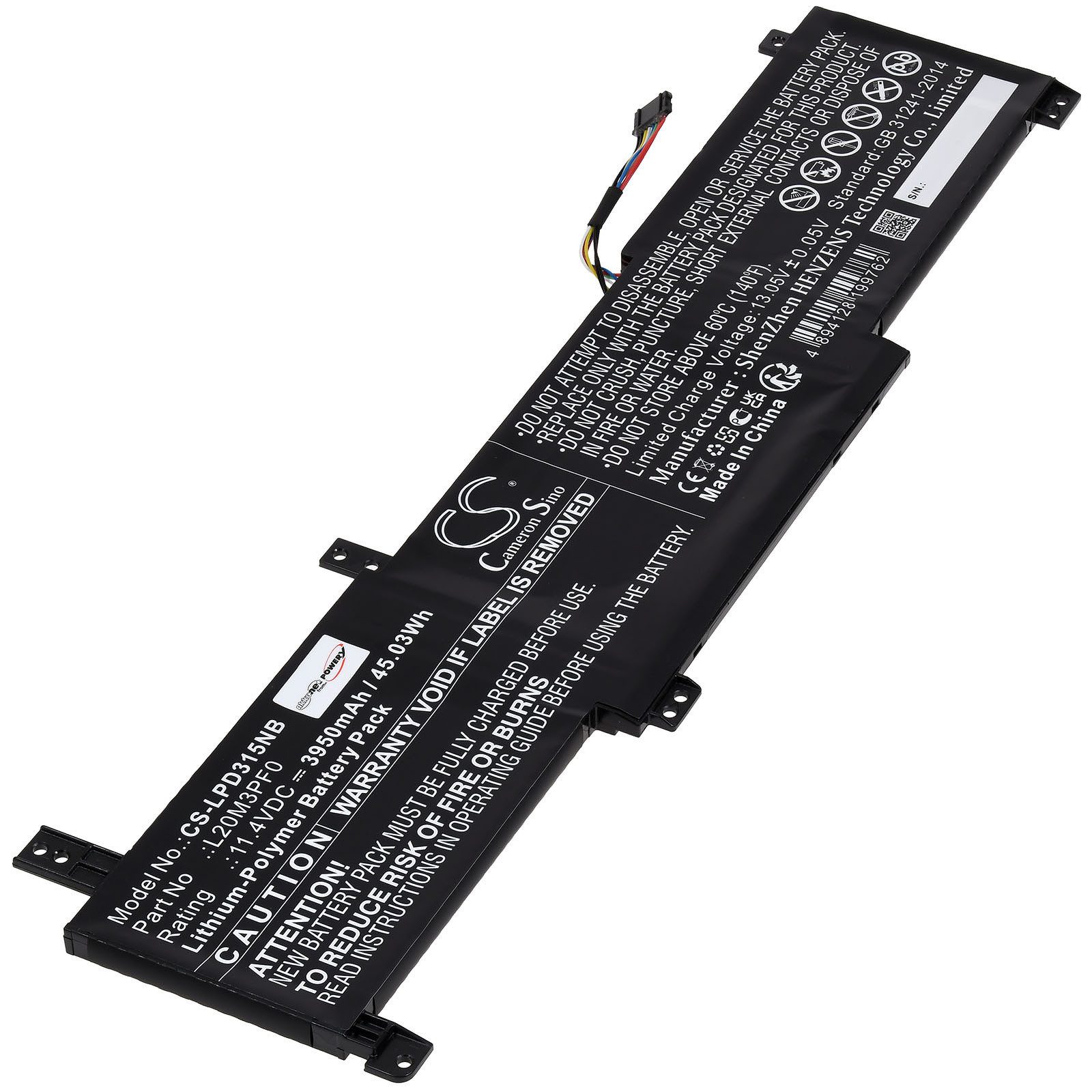 Powery Akku für Lenovo IdeaPad 3 17ITL6 82H900U0UK Laptop-Akku 3950 mAh (11.4 V)