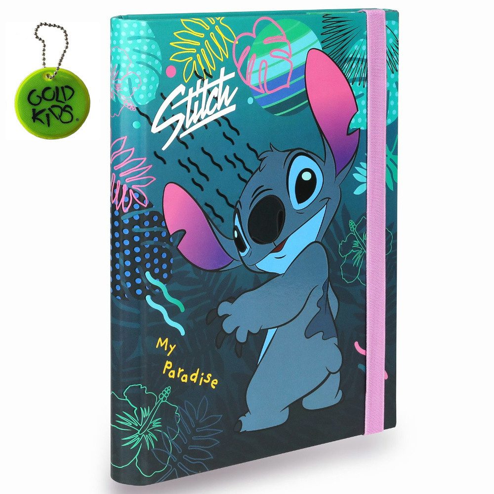 GOLDKIDS Organisationsmappe Schulmappe A5 Dokumentenmappe mit Gummiband – (Sammelmappe A4, stabiler Karton, 350g, Ordnungsmappe für Schule und Büro), - Motiv Stitch