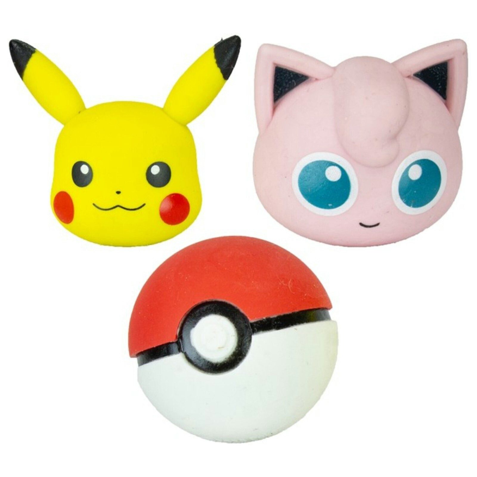 POKÉMON Radiergummi Pokemon Pikachu Pokeball Jigglypuff 3er- Pack 3D Radiergummi Erasers