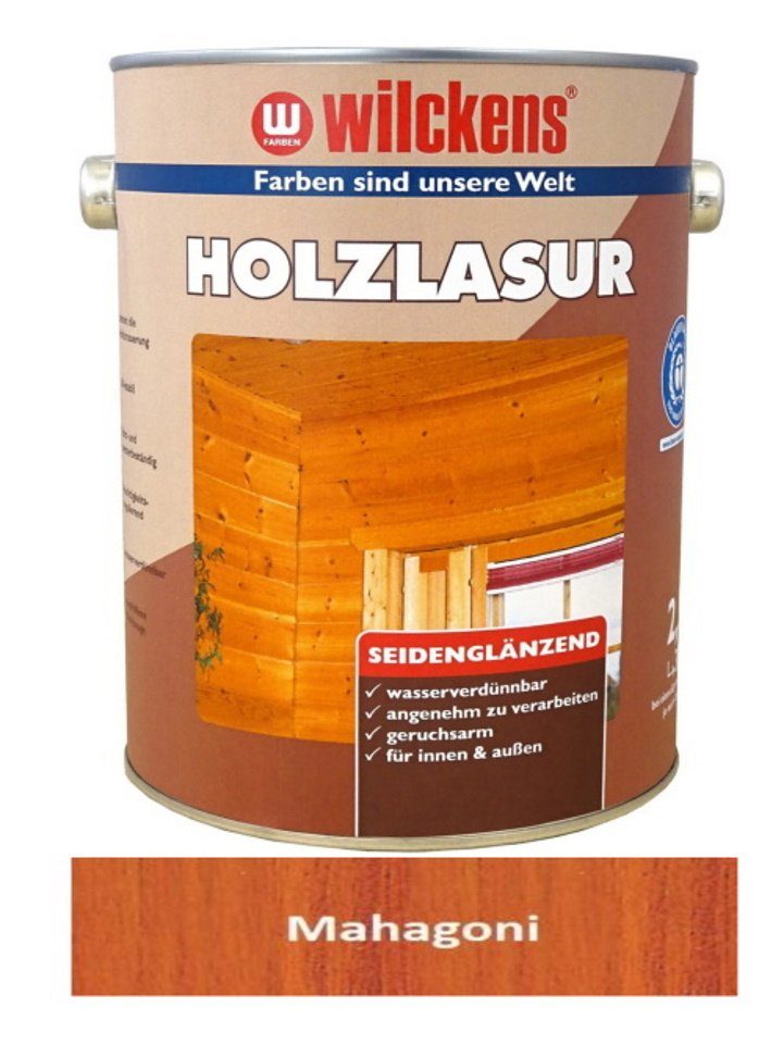Wilckens Farben Lasur 2,5 Liter Holzlasur Mahagoni Seidenglänzend