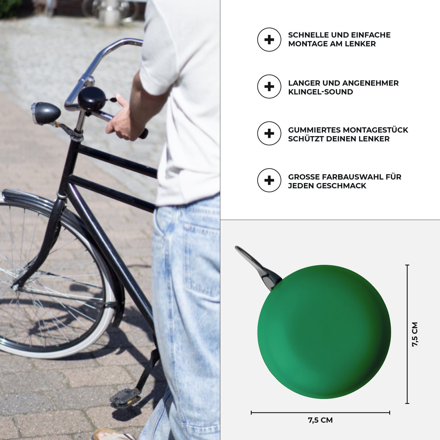 URBAN ZWEIRAD Fahrradlenker Fahrradklingel aus Metall