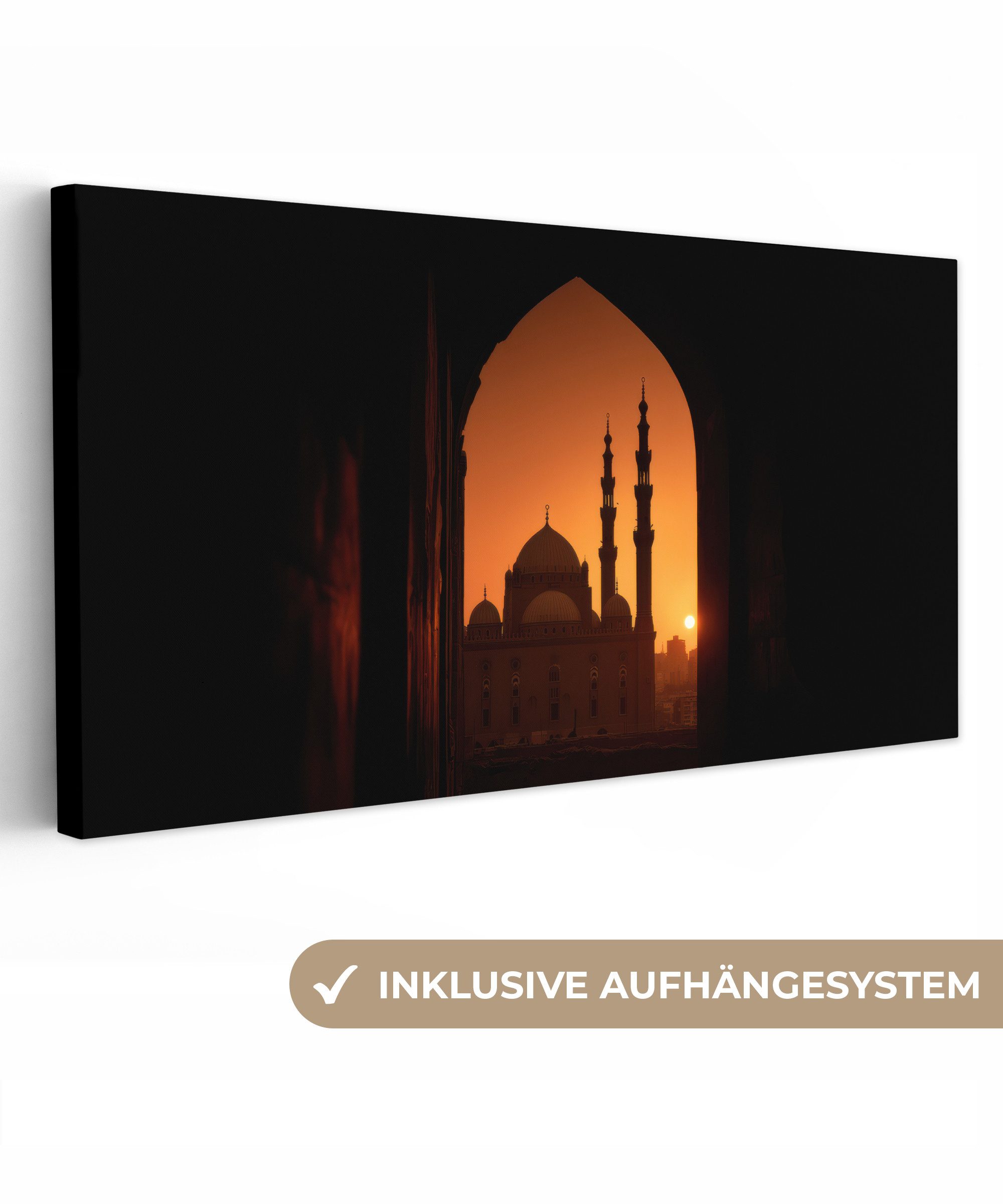 OneMillionCanvasses® Leinwandbild Panorama Moschee - Orangefarbener günstig online kaufen