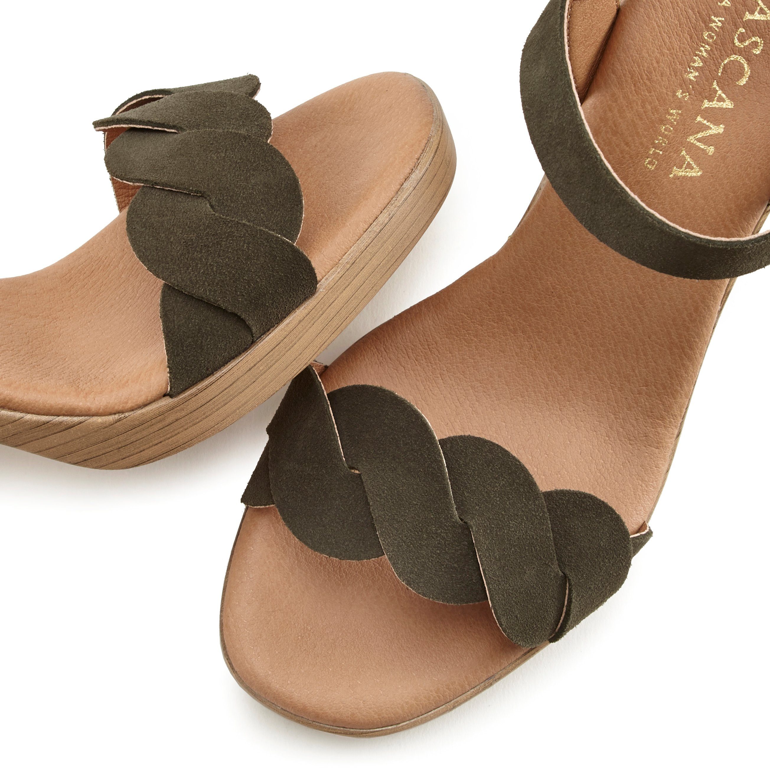 Blockabsatz Sandale, Leder aus Sommerschuh LASCANA Riemchensandalette mit