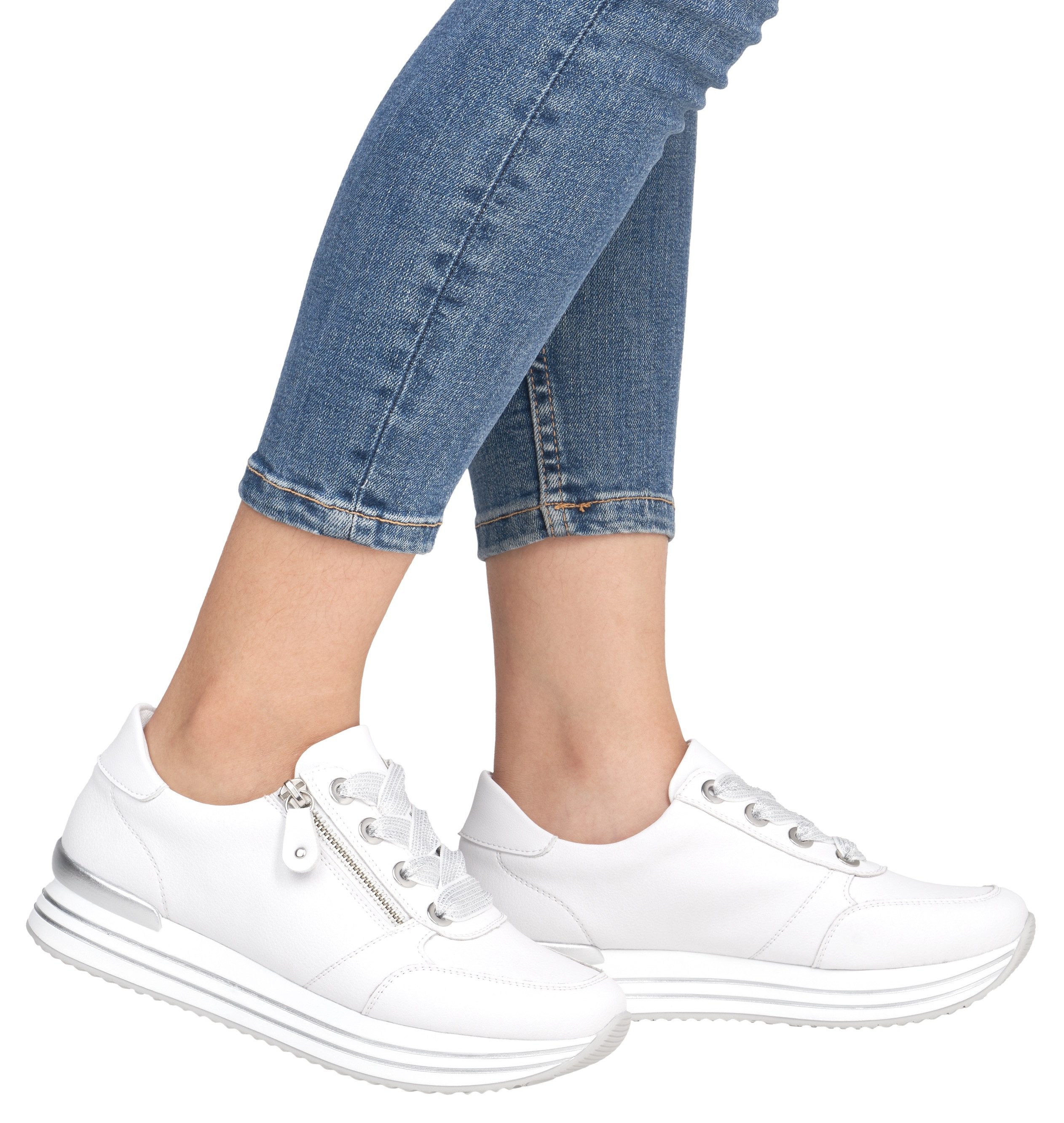 Remonte Plateausneaker, Freizeitschuh, Halbschuh, Schnürschuh mit gepolstertem Schaftrand