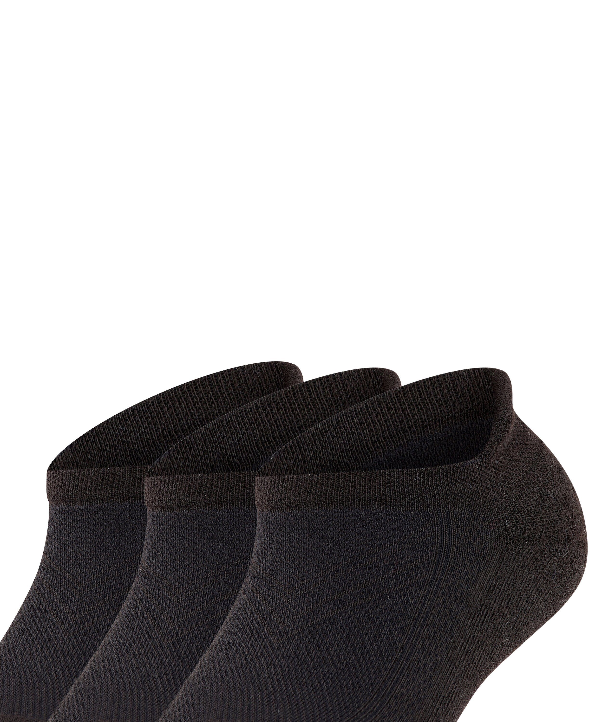 FALKE Sneakersocken black Kick (3000) Plüschsohle Cool ultraleichter mit (3-Paar) 3-Pack