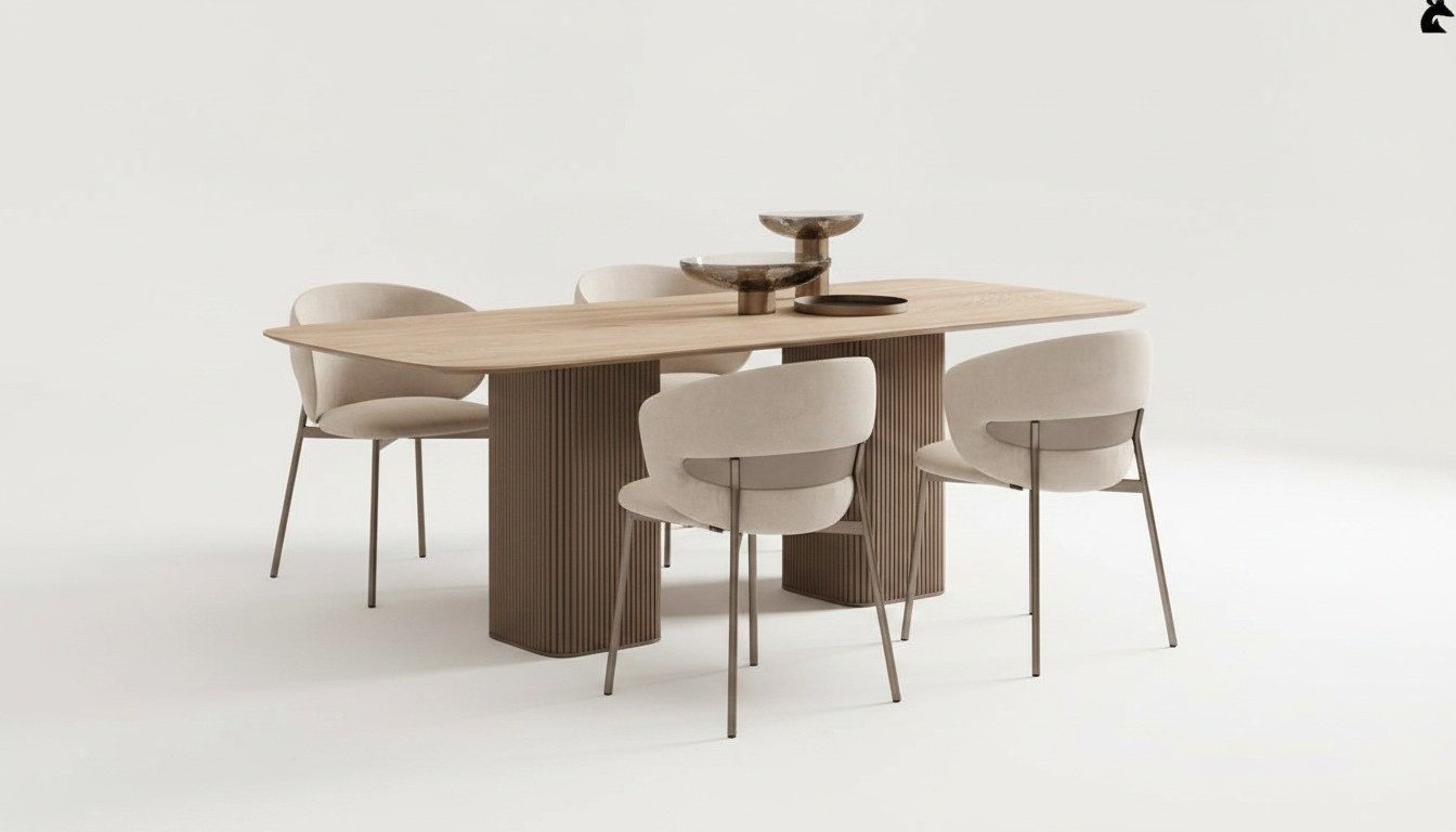 JVmoebel Esstisch Moderner Designer Familientisch in Holzoptik (1-St., Esstisch), Made in Europa