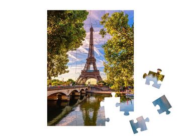 puzzleYOU Puzzle Eiffelturm und Fluss Seine, Frankreich, 48 Puzzleteile, puzzleYOU-Kollektionen Paris