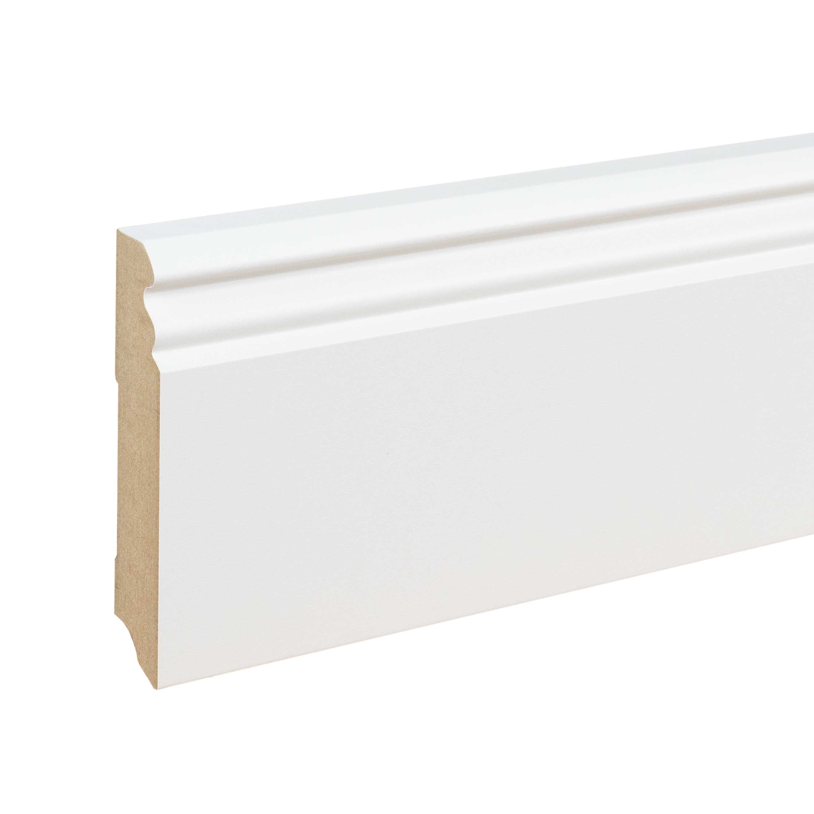 PROVISTON Sockelleiste 19 x 96 x 2400 mm Fußleiste MDF Berliner Profil MDF Weiß by PROVISTON, Spar-Set, 5-St.