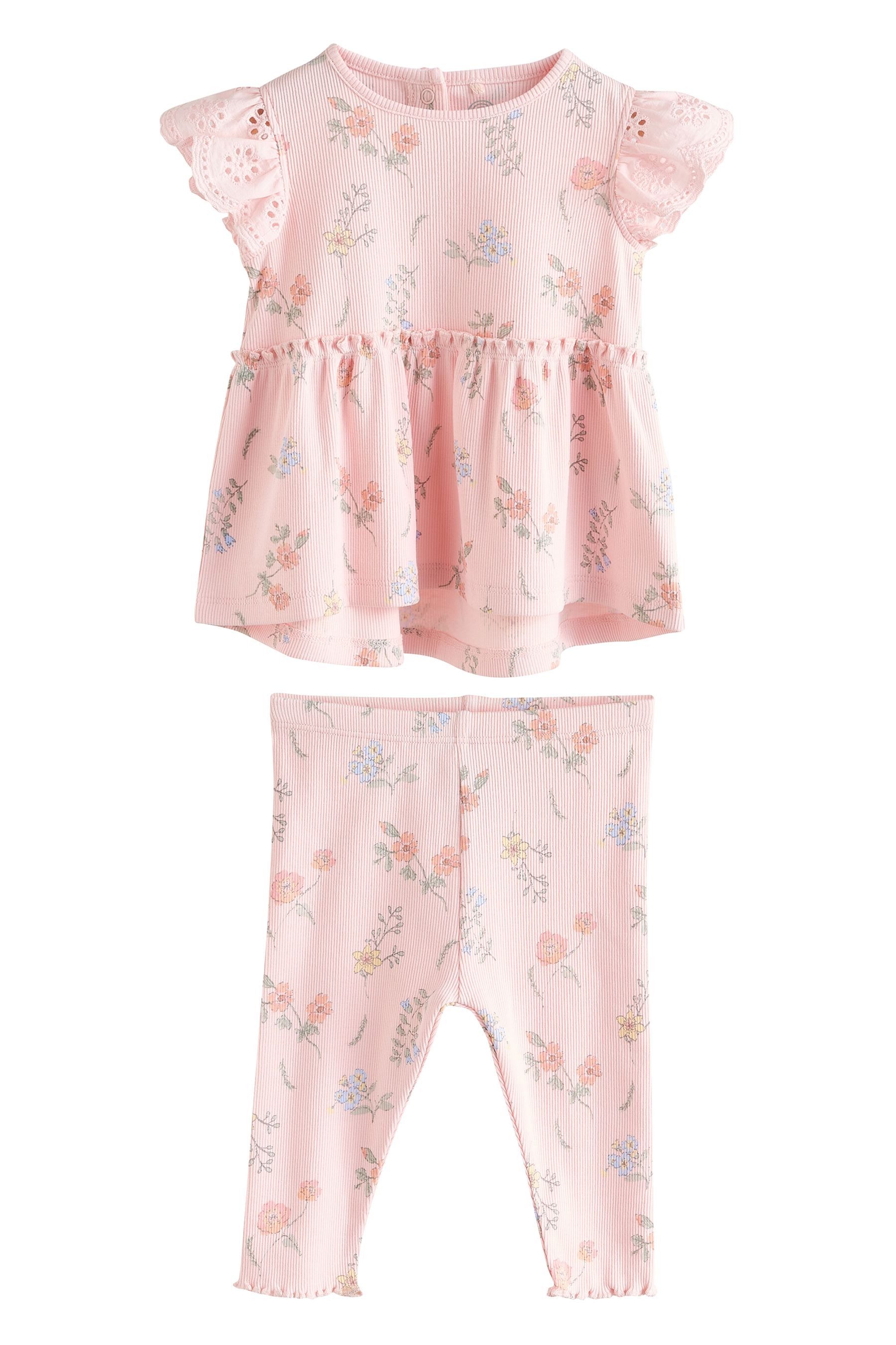 Shirt & Leggings 2-teiliges Baby-Set mit Rüschentop und Leggings