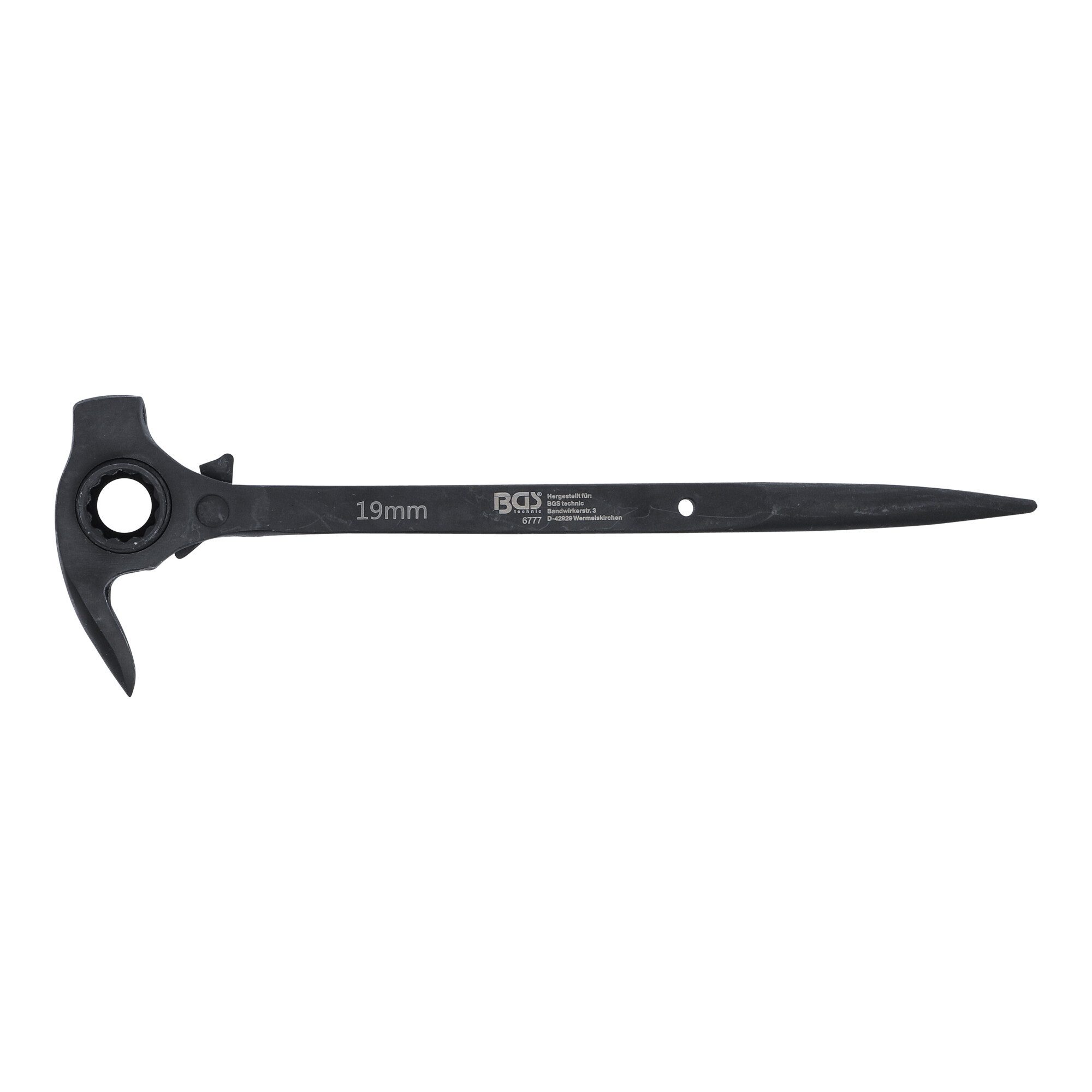 BGS technic Nageleisen BGS Gerüstbauer-Knarre 4-in-1 SW 19 x 22 mm