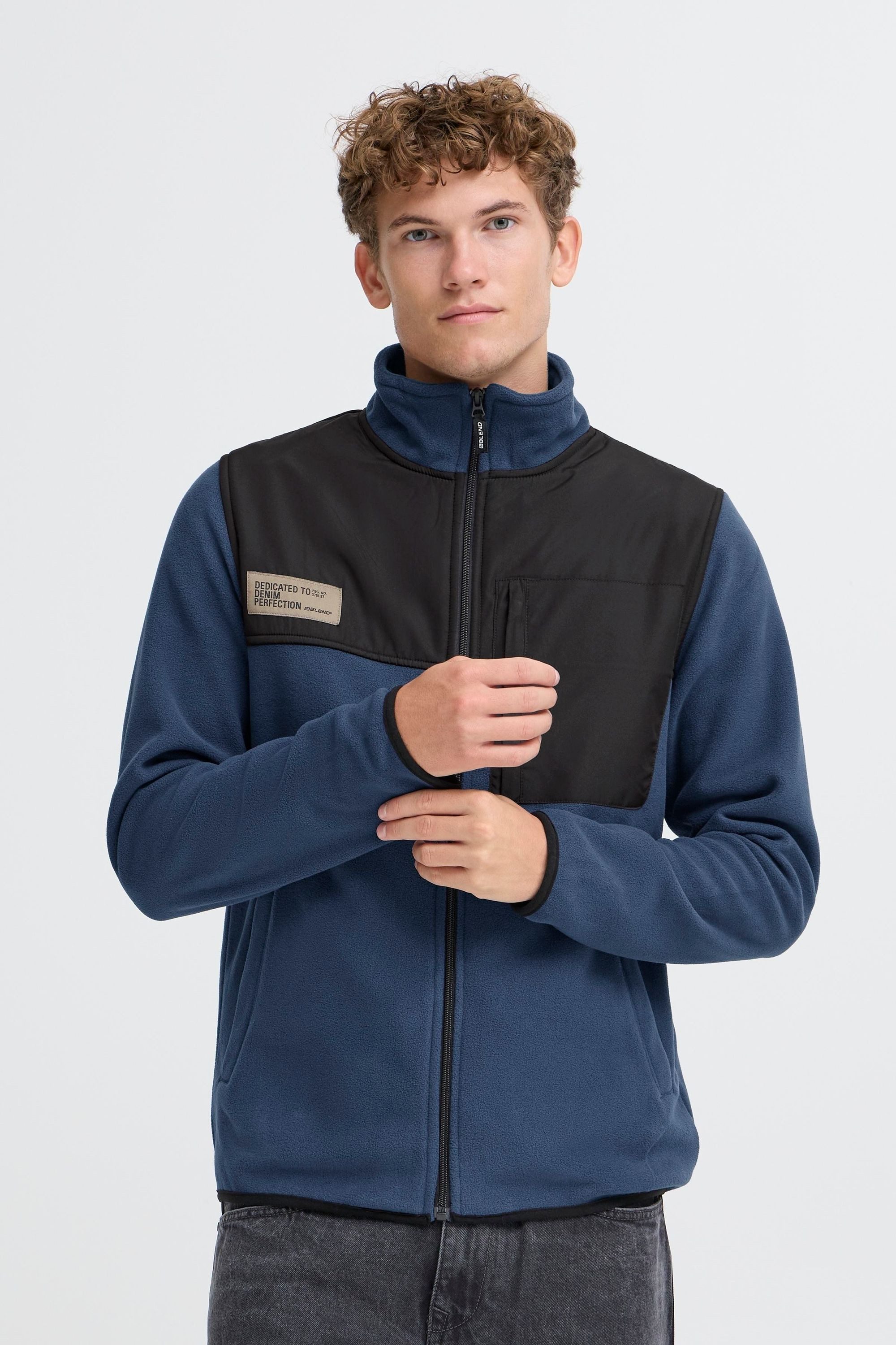 Blend Cardigan BHMas Gemütliche Fleecejacke mit praktischen Taschen
