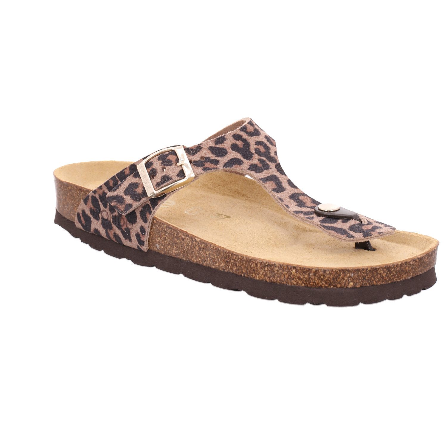 Rohde ALBA Zehentrenner Pantolette, Sommerschuh, Strandschuh im modischen Leo-Look