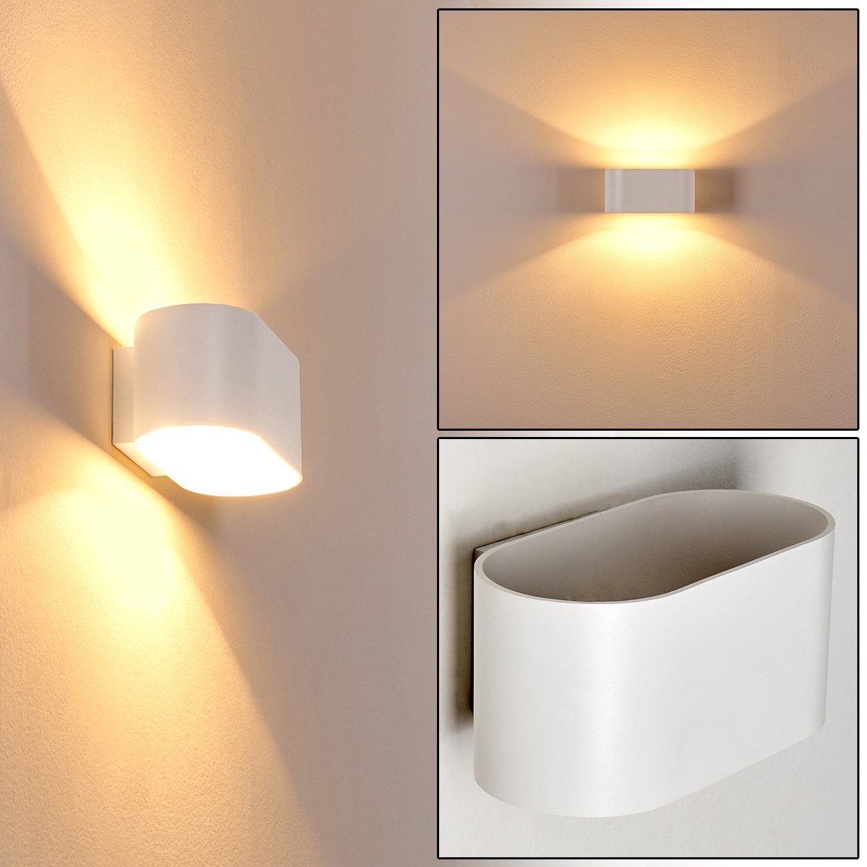 Wandlampe Down-Effekt mit hofstein Wandleuchte Weiß, & 1xG9, Innen Metall »Leuca« mit Lichteffekt, ohne in aus Leuchtmittel, moderne Up