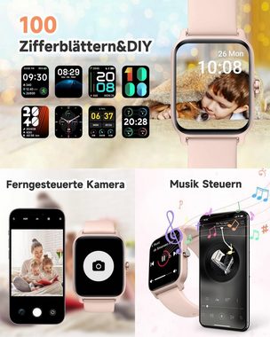 GYDOM Smartwatch (1,8 Zoll, Android iOS), Damen mit Telefonfunktion Alexa Integriert Fitnessuhr 100+ Sportmodi