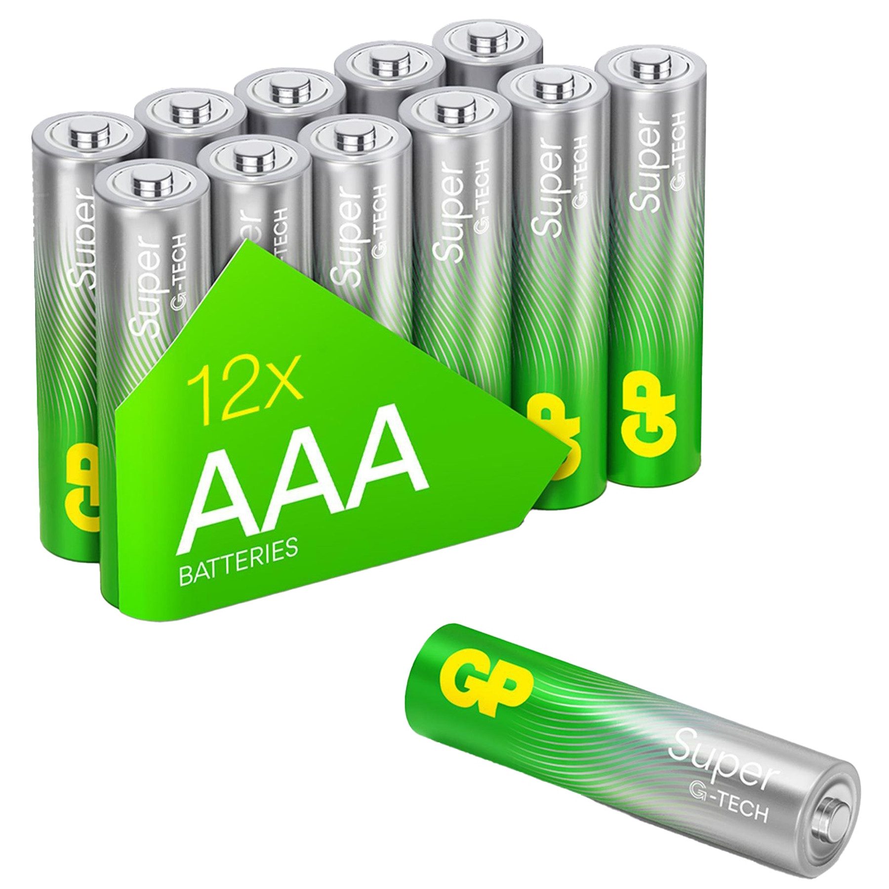 GP AAA-Batterie Alkaline Super, 1,5V, 12 Stück Batterie