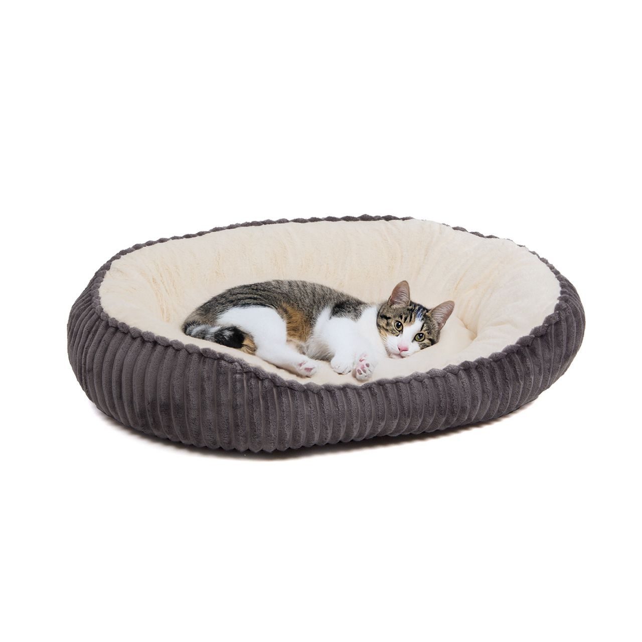 Wallace & Jones Tierbett Cameron Katzenkörbchen, Katzenbett, anthrazit-beige, ca. 75x55x20cm