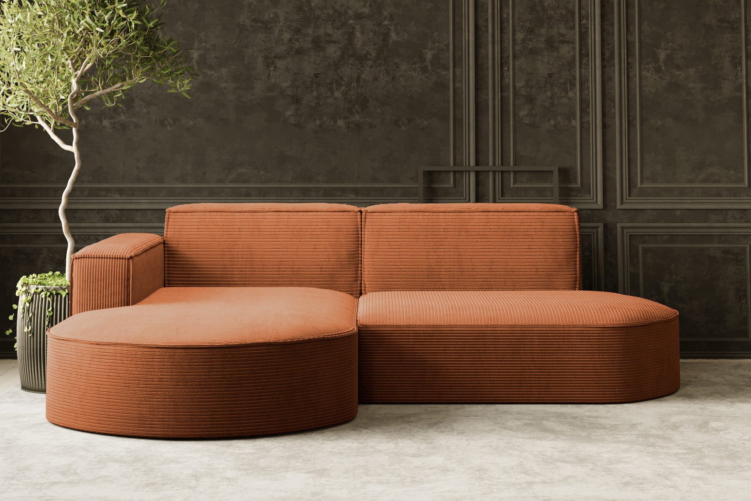 Kaiser Möbel Ecksofa Designer MODENA STUDIO L stoff Cord, Ecksofa, Cord Sof günstig online kaufen