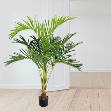 Kunstpalme Palmenbaum Palme Arekapalme Kunstpflanze Künstliche Pflanze 140 cm, Decovego