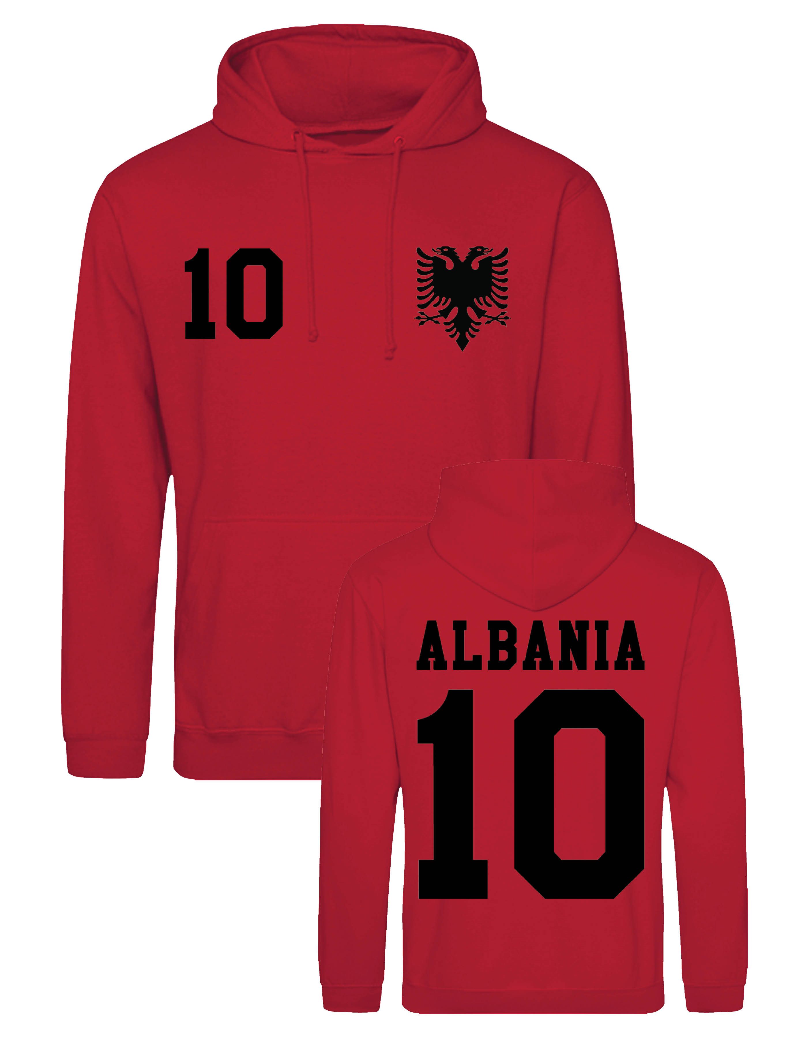 Youth Designz Hoodie Albanien Herren Hoodie Pullover im Fußball Trikot Look mit modischem Fan Aufdruck