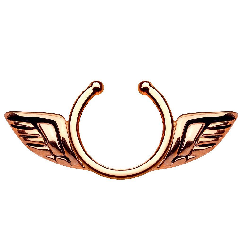 Taffstyle Intimpiercing Intim Piercing Klemmring Engelsflügel Brust, Brustpiercing Intimpiercing Lippen Nasen Hufeisen Ring Schild Tribal
