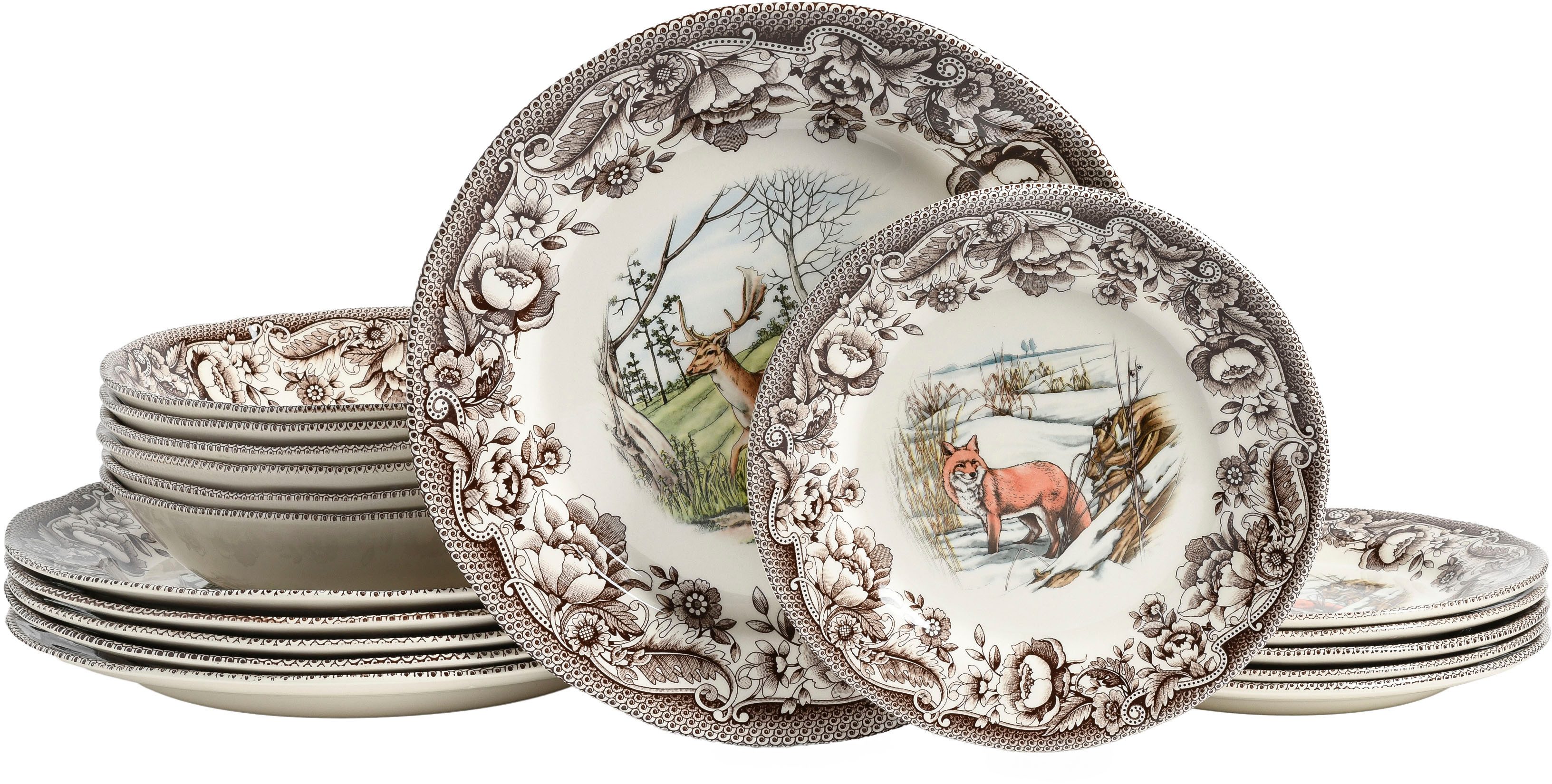 CreaTable Тарелки-Set Haydon Grove, Тарелкиset 18-tlg (18-tlg), 6 Personen, Steingut, Tiermotive, Landhausstil