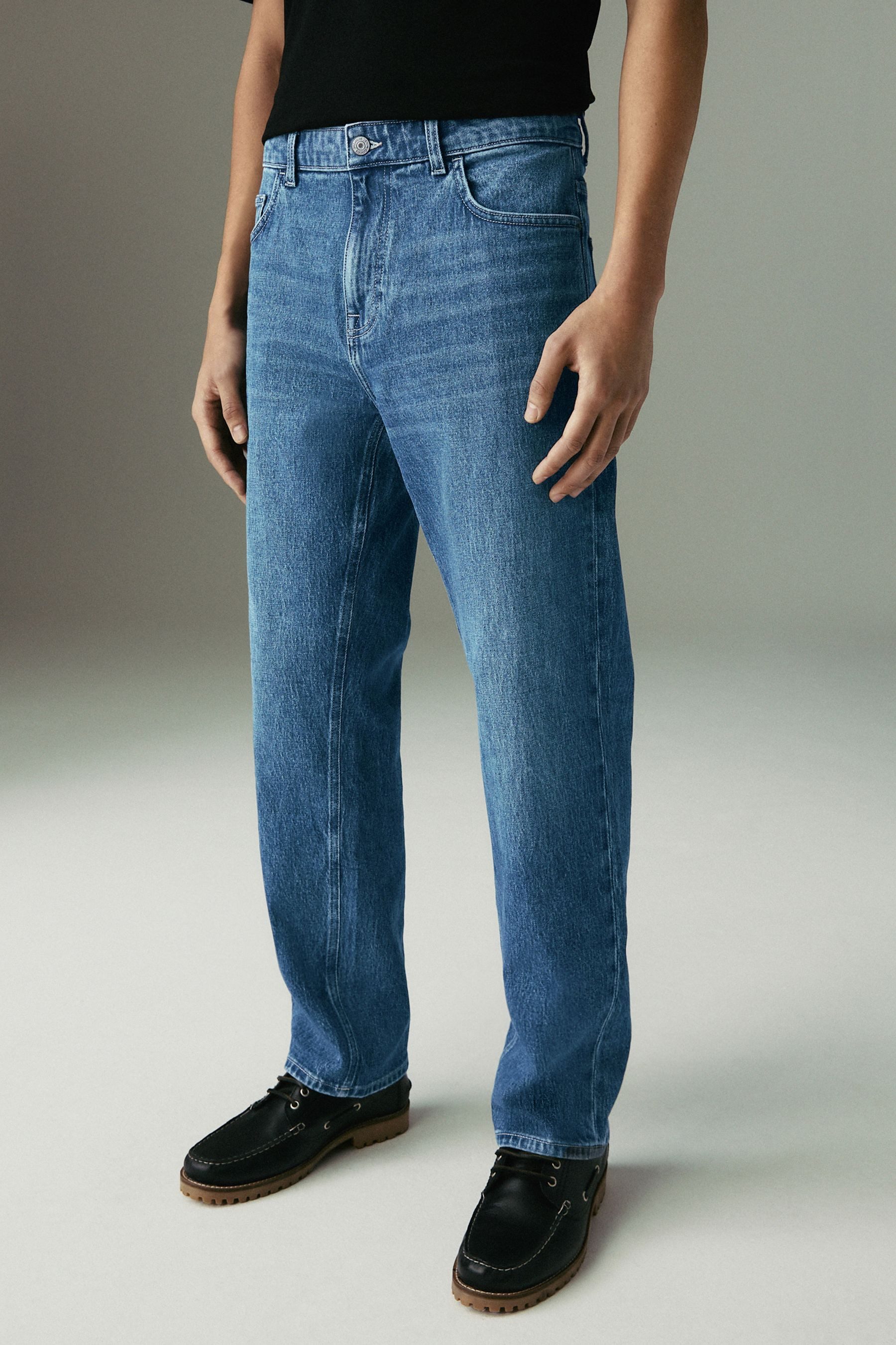 Next Straight-Jeans Authentic Straight Fit Stretchjeans, Vintage-Look (1-tlg)