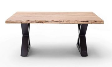 MCA furniture Couchtisch Cartagen, Baumkante Akazie-massiv X-Form rechteckig natur