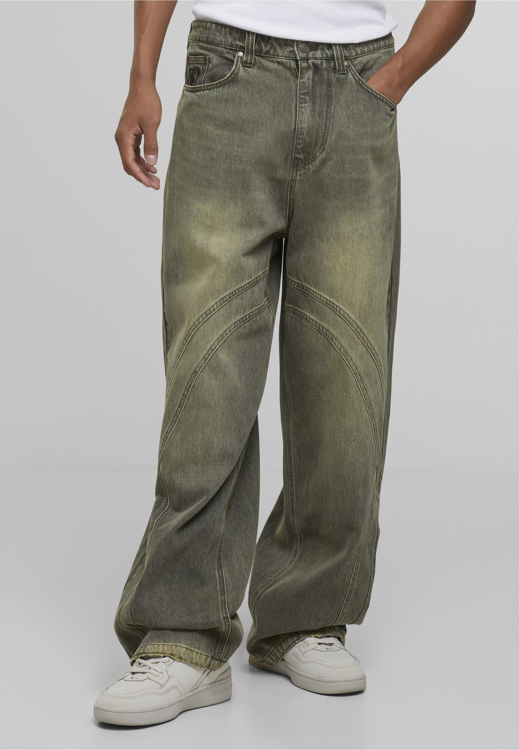 Karl Kani Bequeme Jeans Karl Kani Karl Kani OG Washed Wavy Seams Denim Baggy Pants
