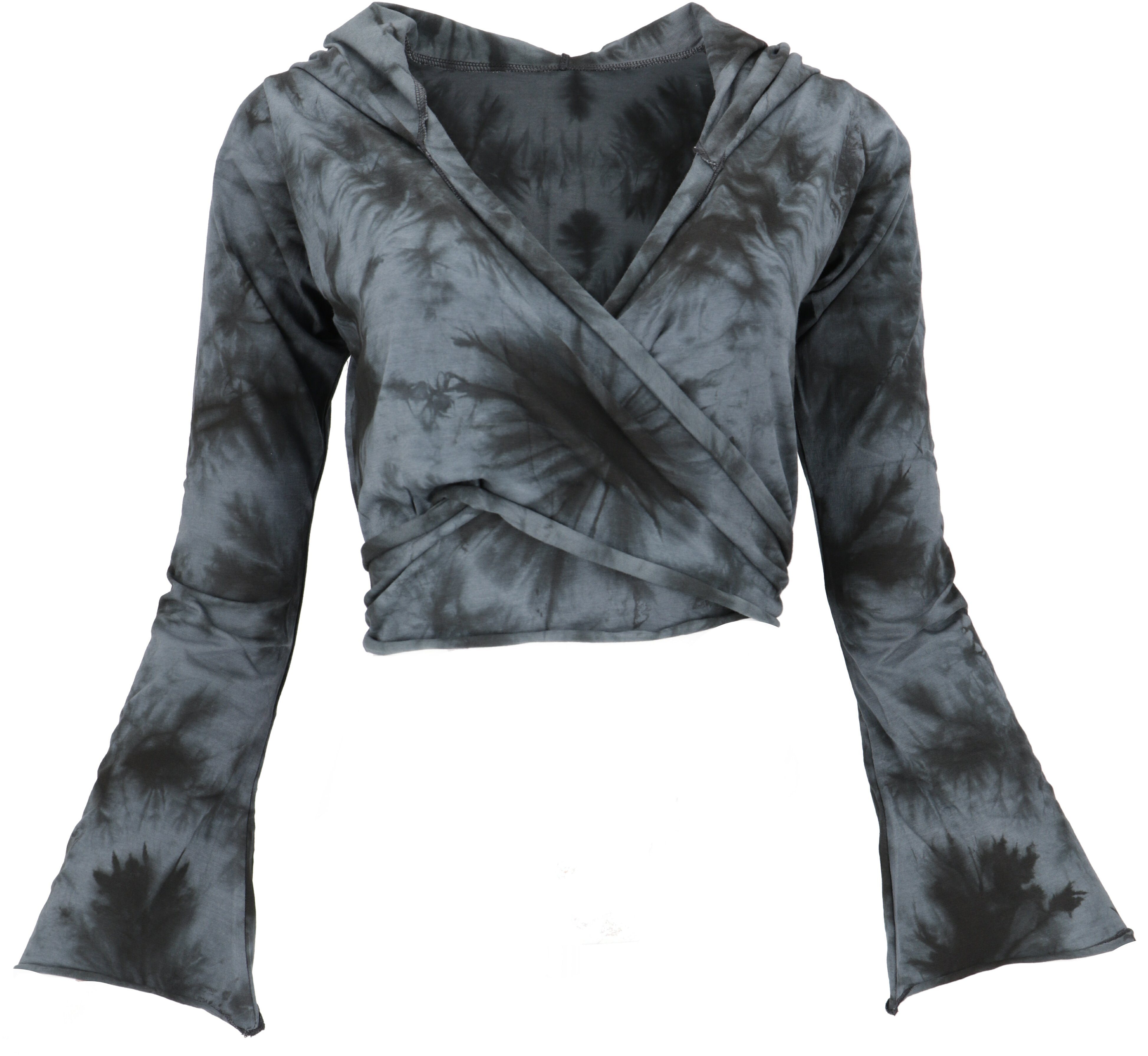 Guru-Shop Longsleeve Wickeltop, Yogatop, Langarmshirt mit.. günstig online kaufen