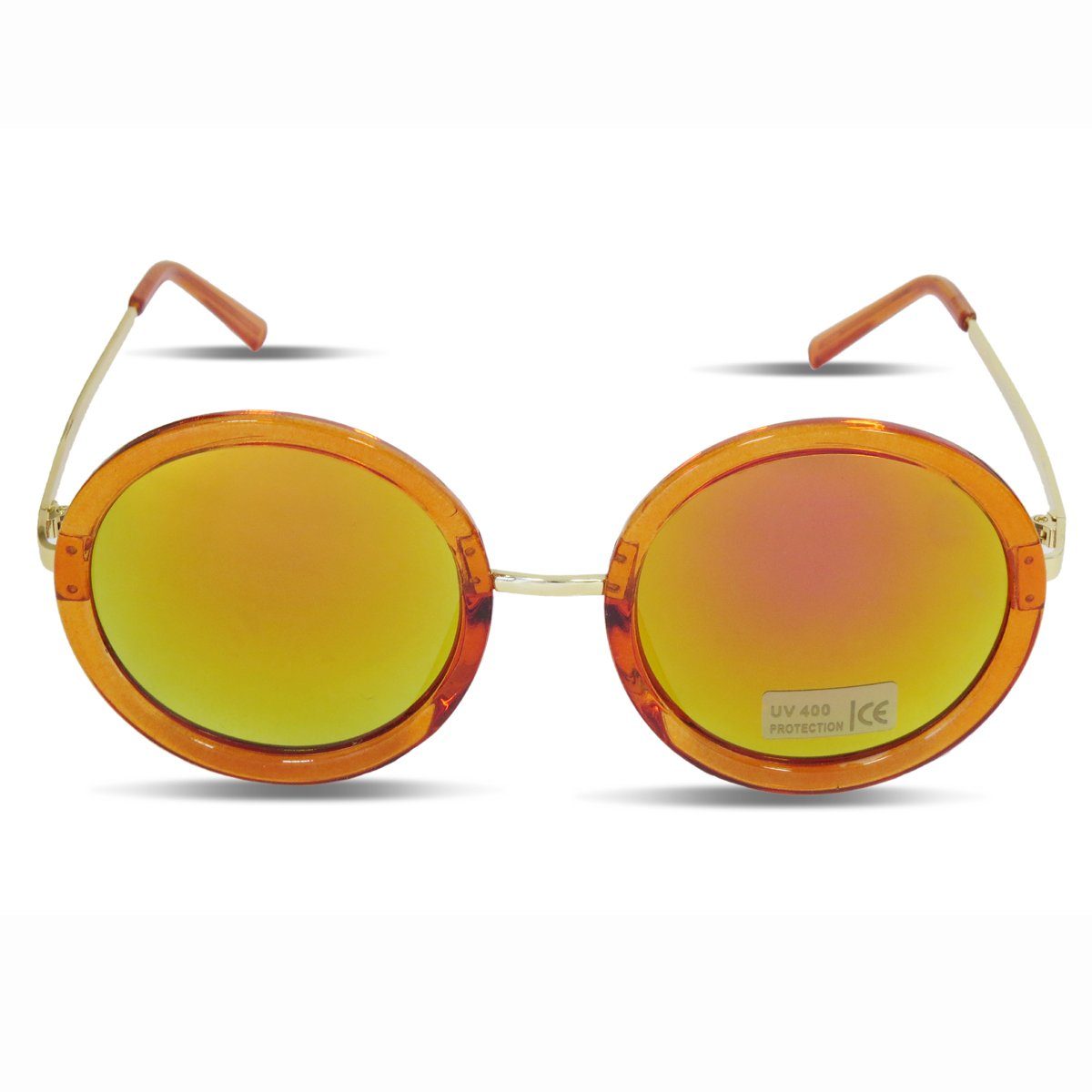 Sonia Originelli Sonnenbrille Sonnenbrille Verspiegelt Rund Damen Trend Sommer Onesize orange
