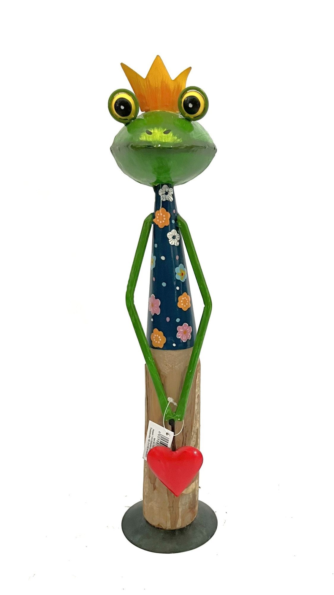 Scheulen GmbH Dekofigur Frosch Garten Deko Krone Herz Bunt Sommerlich 42 cm