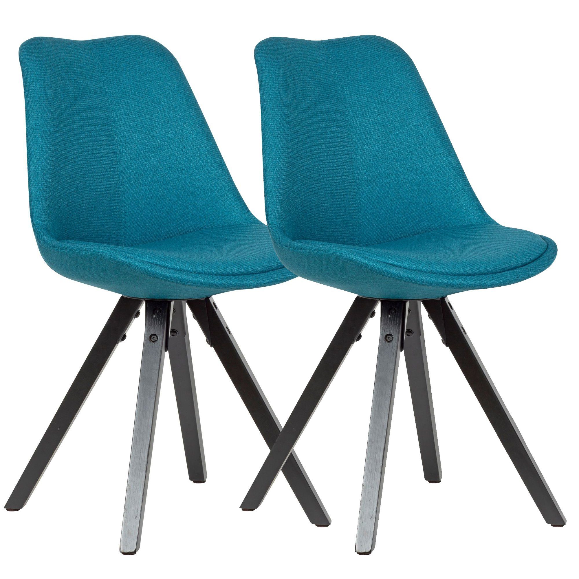KADIMA DESIGN Esszimmerstuhl Küchenstuhl LUND - modernes Design, robuste Standbeine Blau | Blau | Stühle