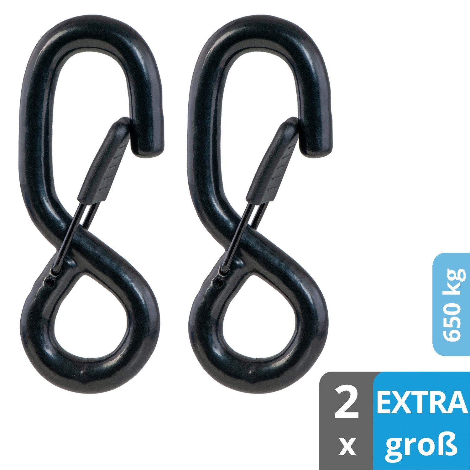 valonic Spanngurt valonic CLAW 2x S-Haken, 650 Kg gummiert, Sicherheitsverschluss, Öse