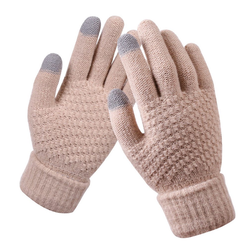 Coonoor Strickhandschuhe Herren Damen Winterhandschuhe Touchscreen Fleecehandschuhe (Flexible und Angenehm Weiche Elastisch Fingerhandschuhe) Geeignet für Winter Running und Outdoor Aktivitäten